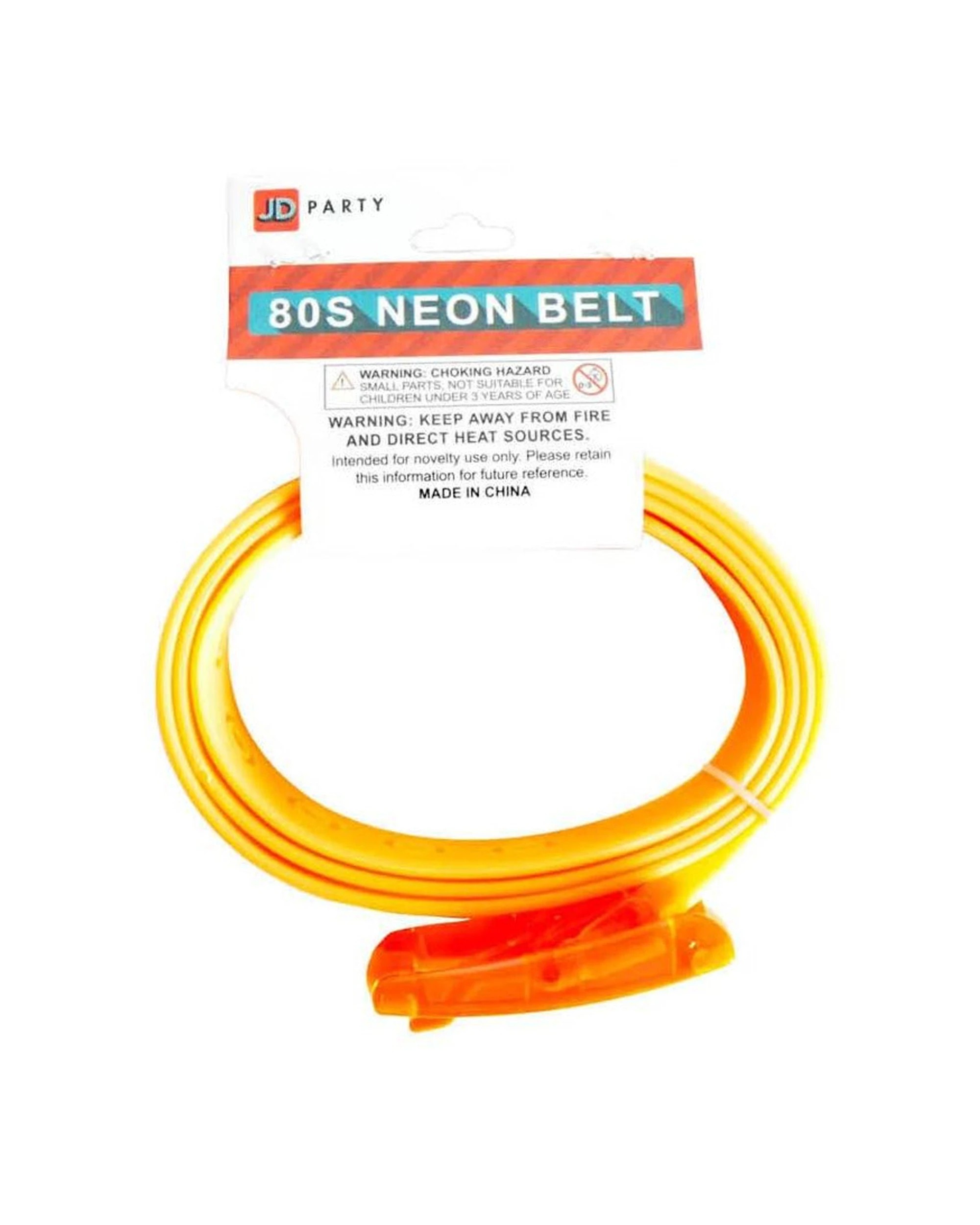 1 JD Party 80s Neon Belt Lightweight Plastic Party Accessory - Orange, 1 of 1
