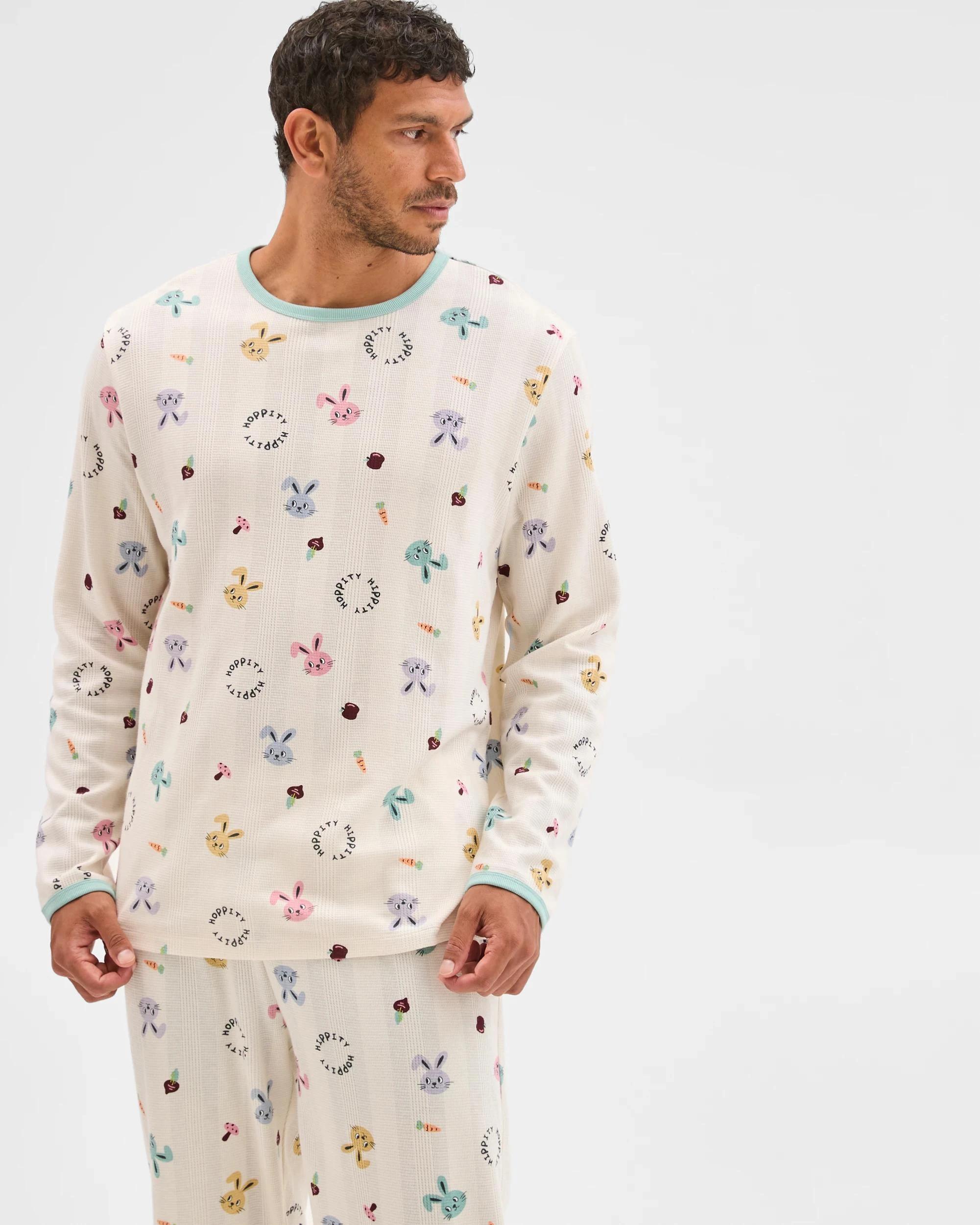 5 Target Man Family Matching Australian Cotton Easter Mens Pyjama Set - Bunny Head WAFFLE BUNNY, 5 of 9
