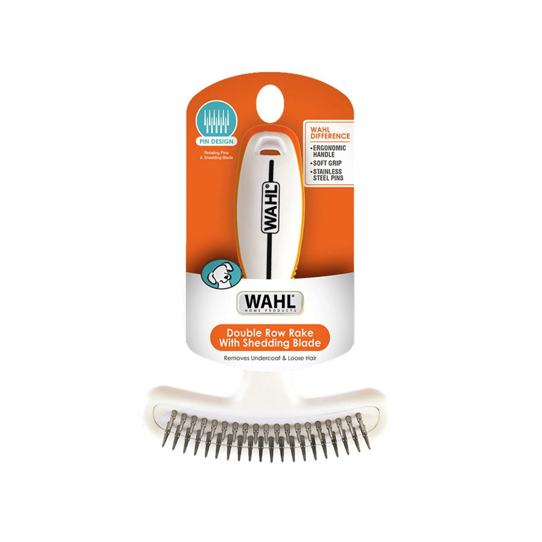 2 Wahl Orange-White 2 In 1 Rake And Shedding Blade, 2 of 2