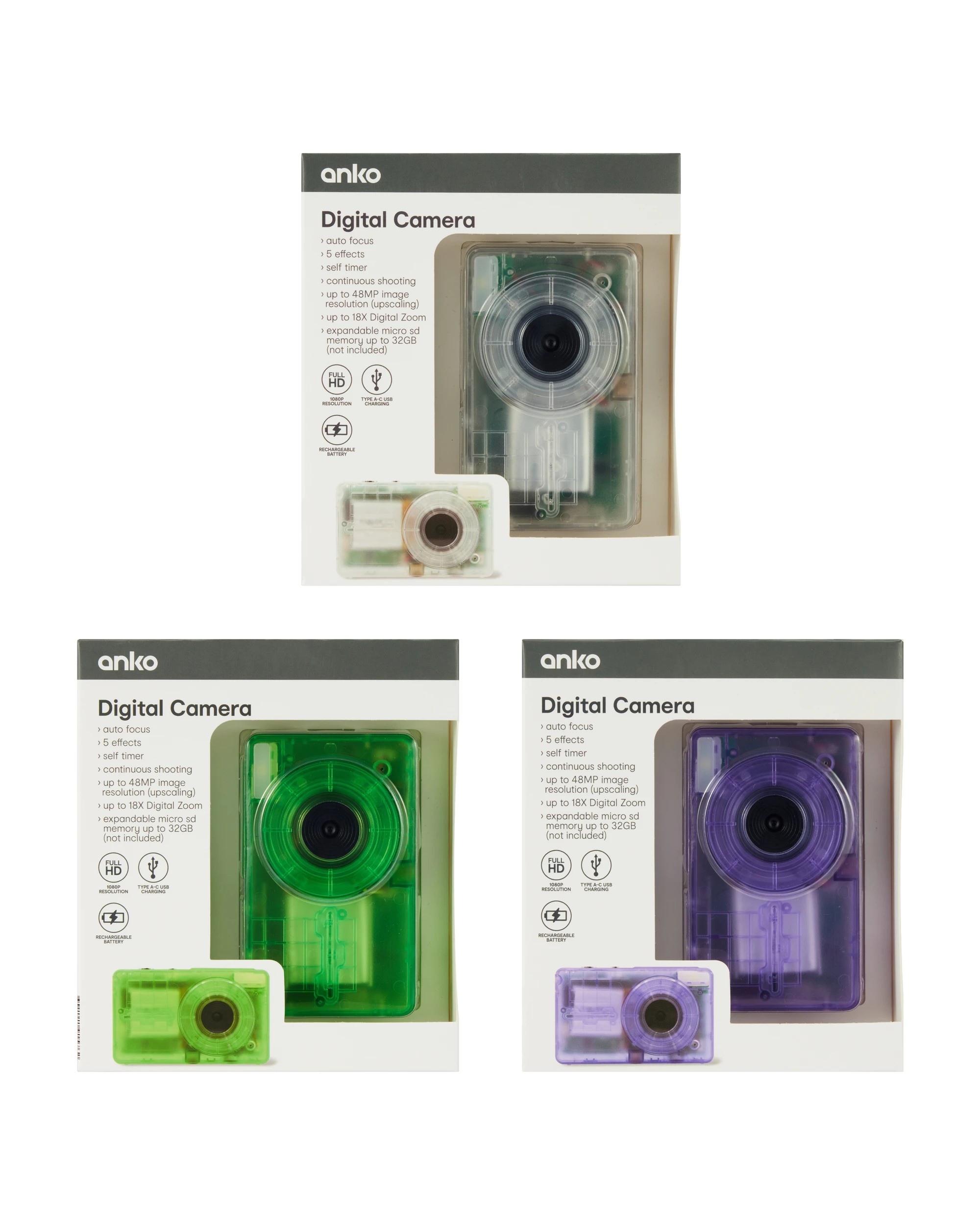 6 Digital Camera - Clear, Assorted, 6 of 7