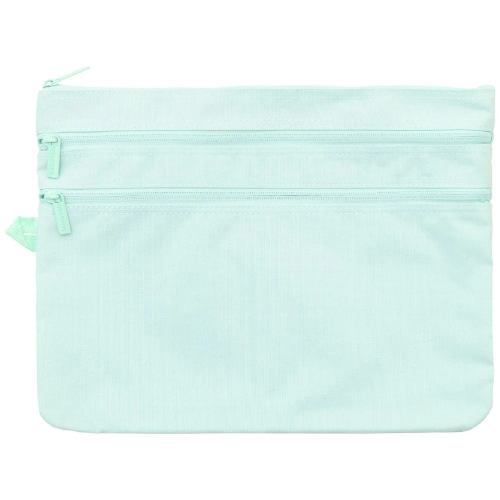 1 Studymate Triple Zip Large Pencil Case Mint, 1 of 3