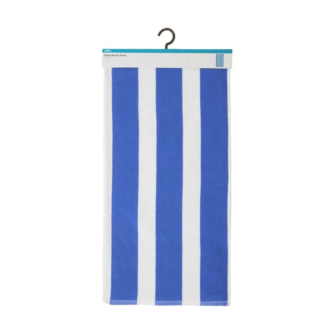 6 Stripe Cotton Beach Towel - Blue, 6 of 6