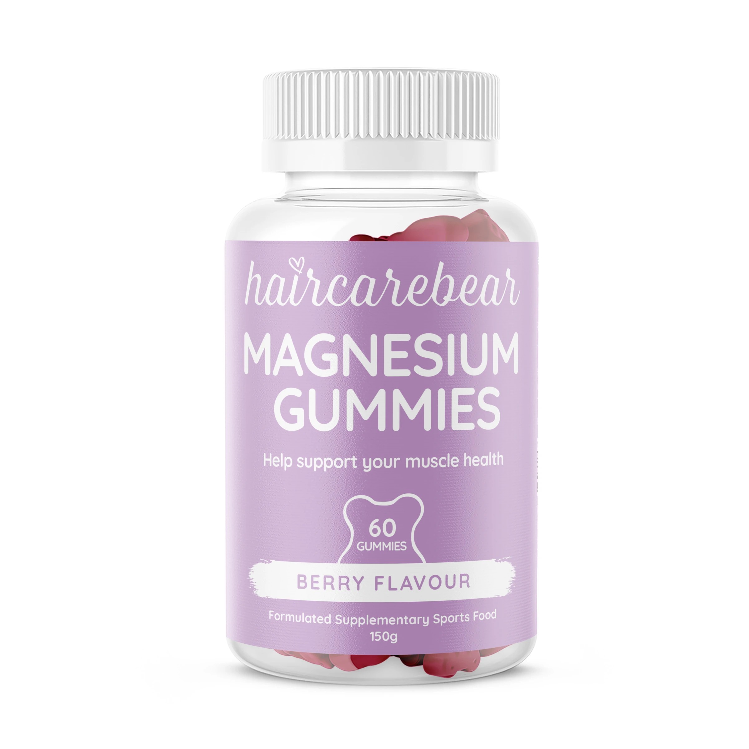 1 60 Pack Haircarebear Magnesium Gummies 150g, 1 of 3