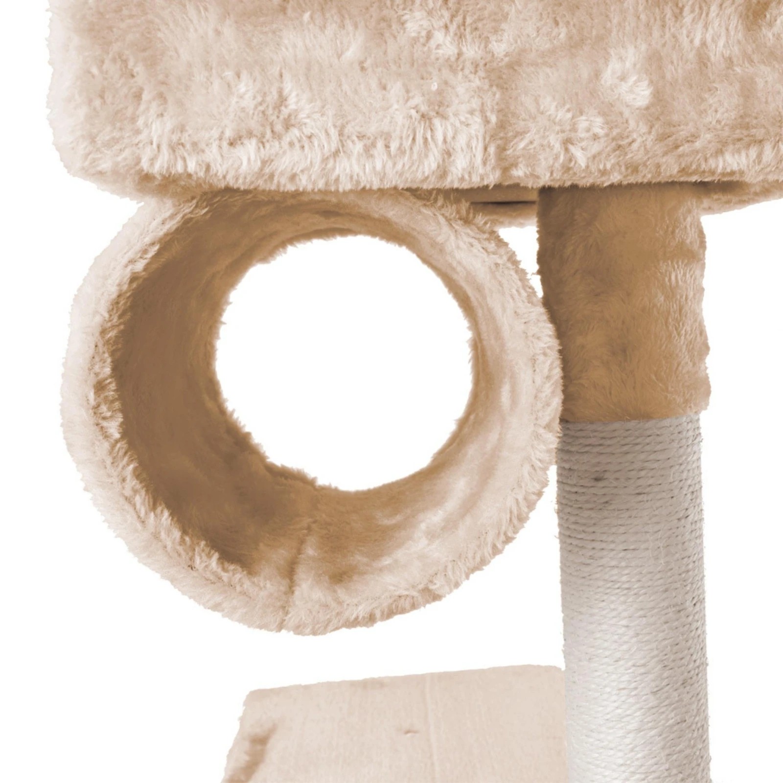 3 Beastie Cat Tree Scratching Post Scratcher Tower Condo House Furniture Wood 141CM - Beige, 3 of 6