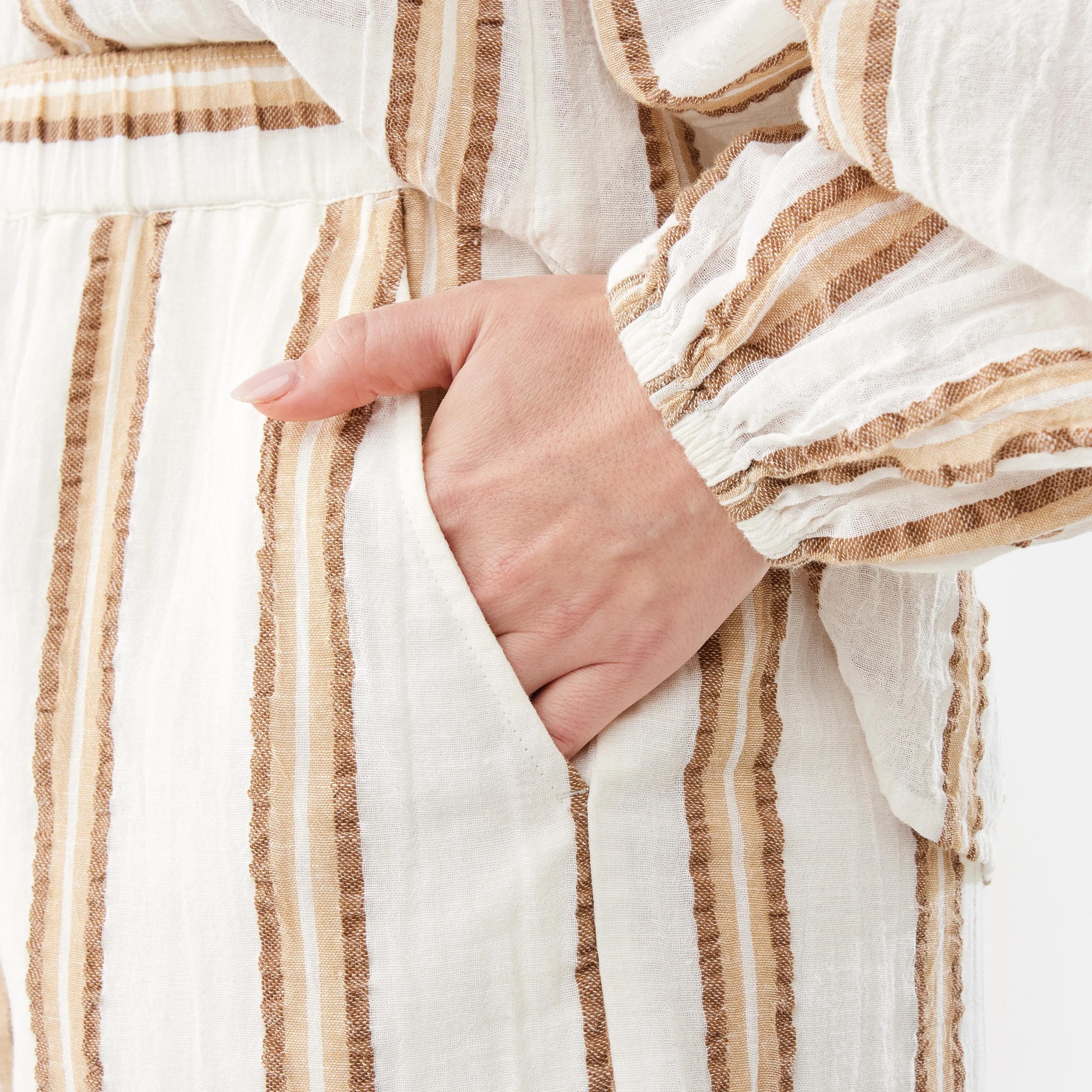 7 Stripe Textured Shorts STRIPE NATURAL BEIGE, 7 of 8