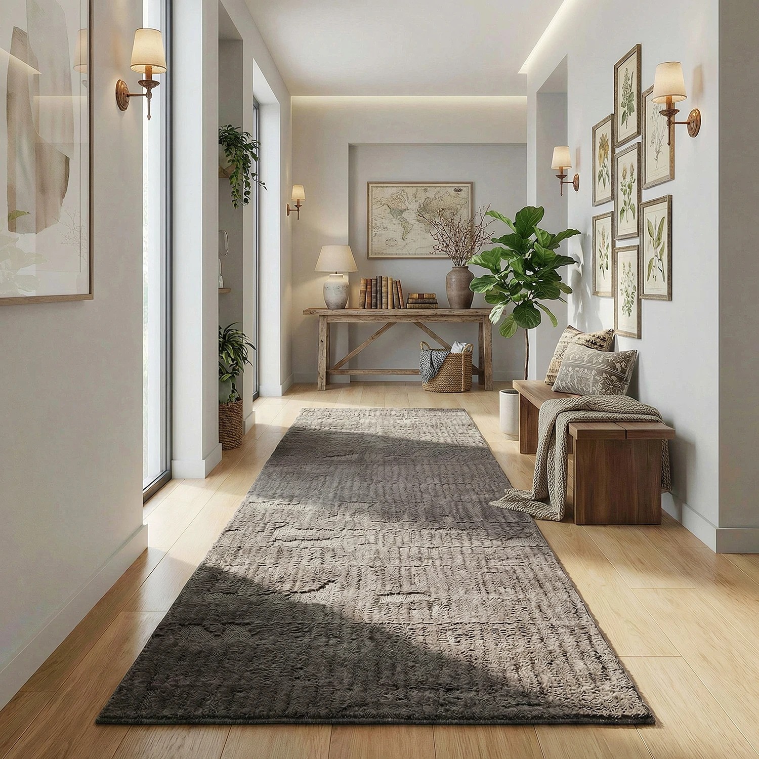1 Common Ground Rugs Sanctuary Aliya 400x80cm - Large Runner Rug - Brown, 1 of 7