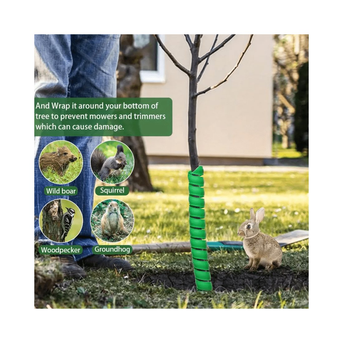 4 BR Home Tree Trunk Protector Tubes for Saplings and Plants - Pack of 4, 4 of 8