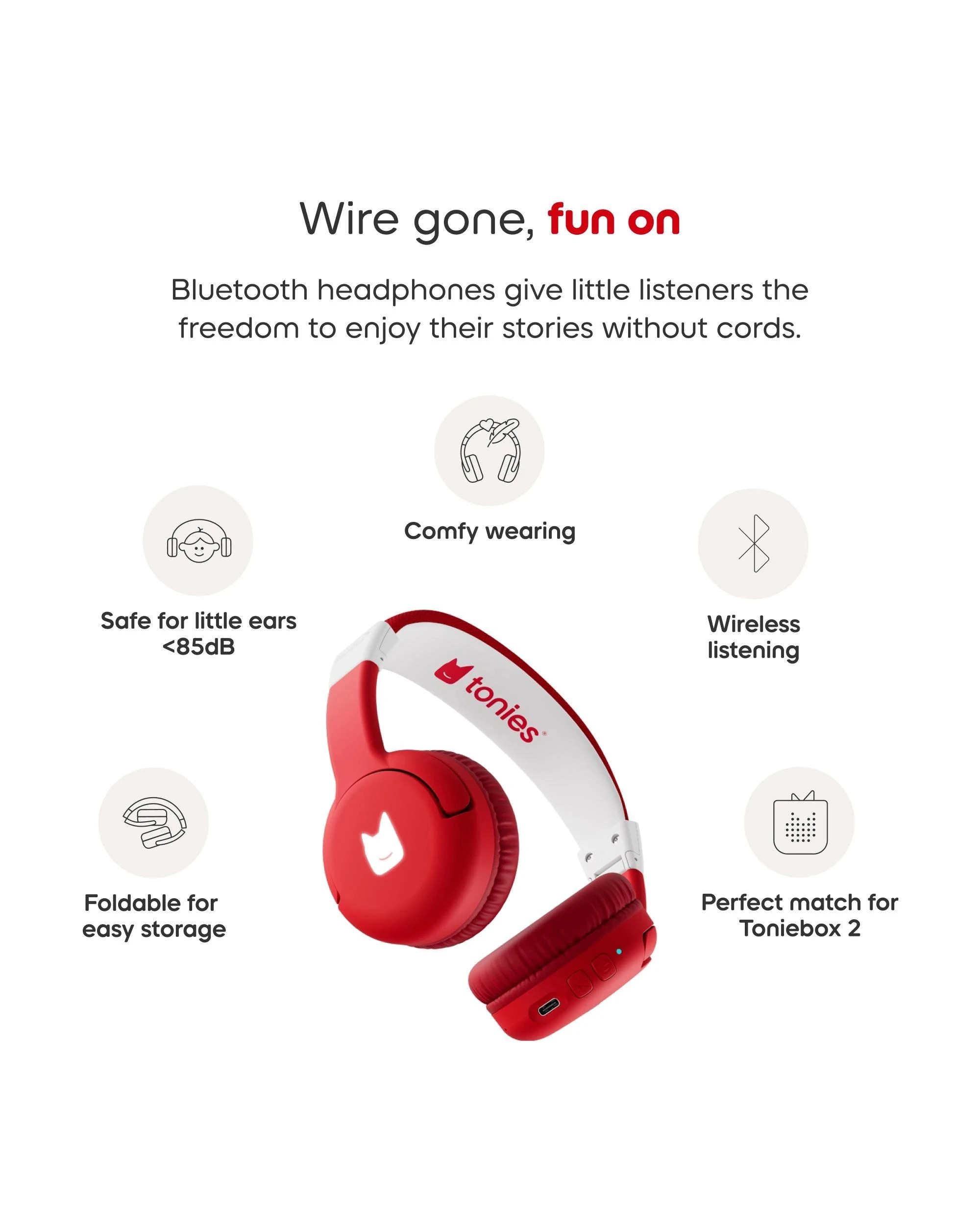 4 Tonies - Bluetooth Headphones - Sunset - Red, 4 of 7