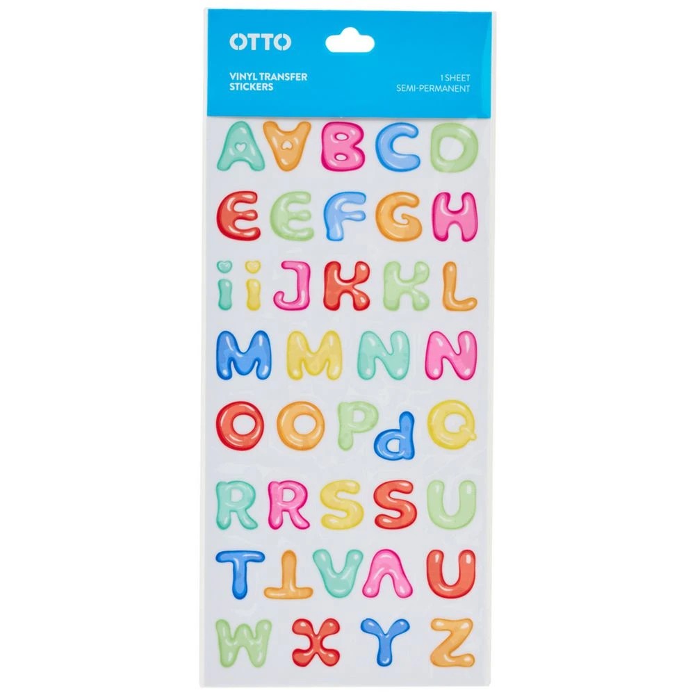 1 Otto Cold Transfer Sticker Bubble Letters, 1 of 5