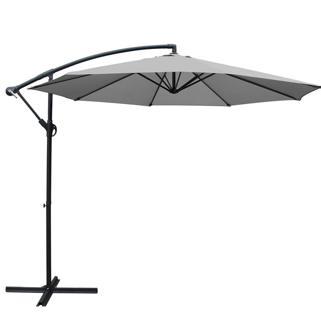 1 Instahut 3m Outdoor Umbrella Cantilever Beach Garden Patio - Grey, 1 of 5