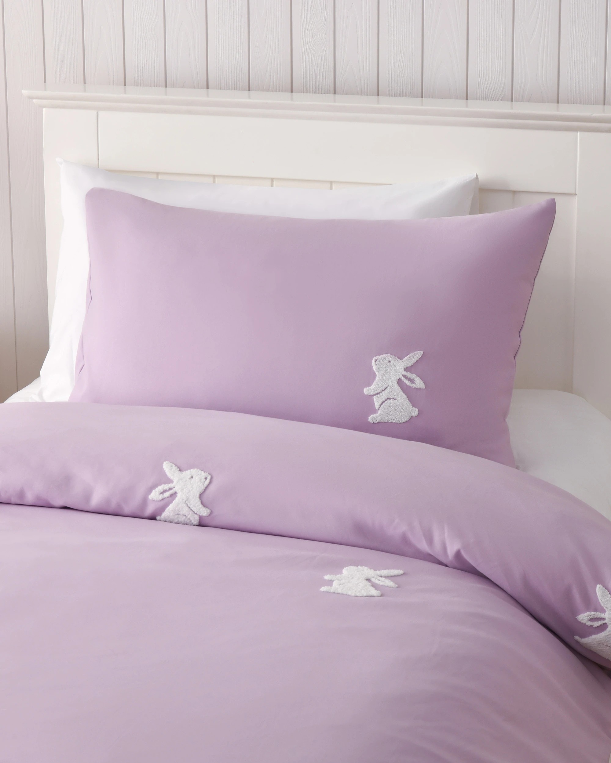 2 Jack & Ava Nibbles the Bunny Embroidered Kids Quilt Cover Set - Double Bed - Lilac, 2 of 7