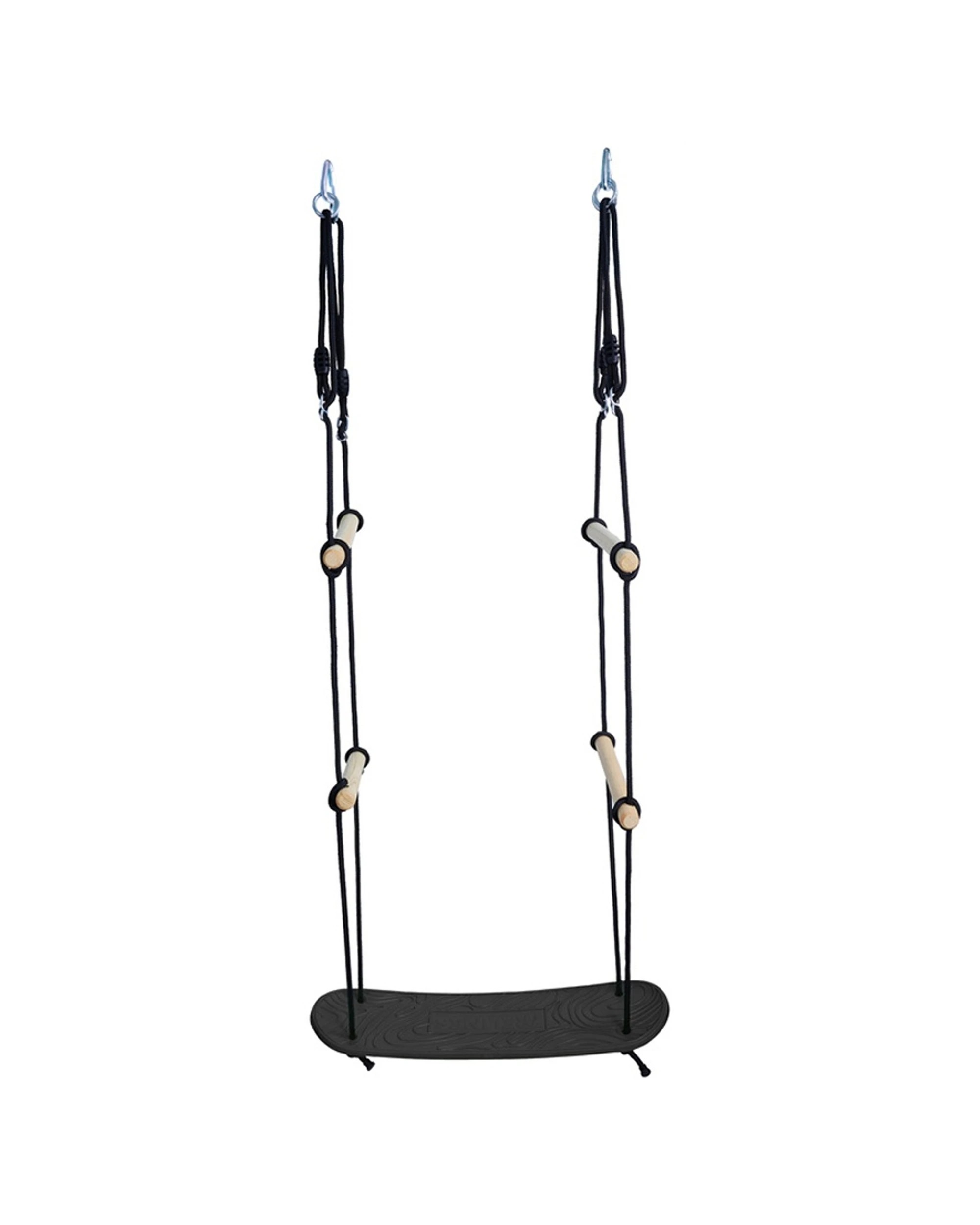 1 Trelines Treboard Surfin Swing Aerial Board Kids 5y Outdoor Fun Balance Toy 74.5x21x180cm - Black, 1 of 5