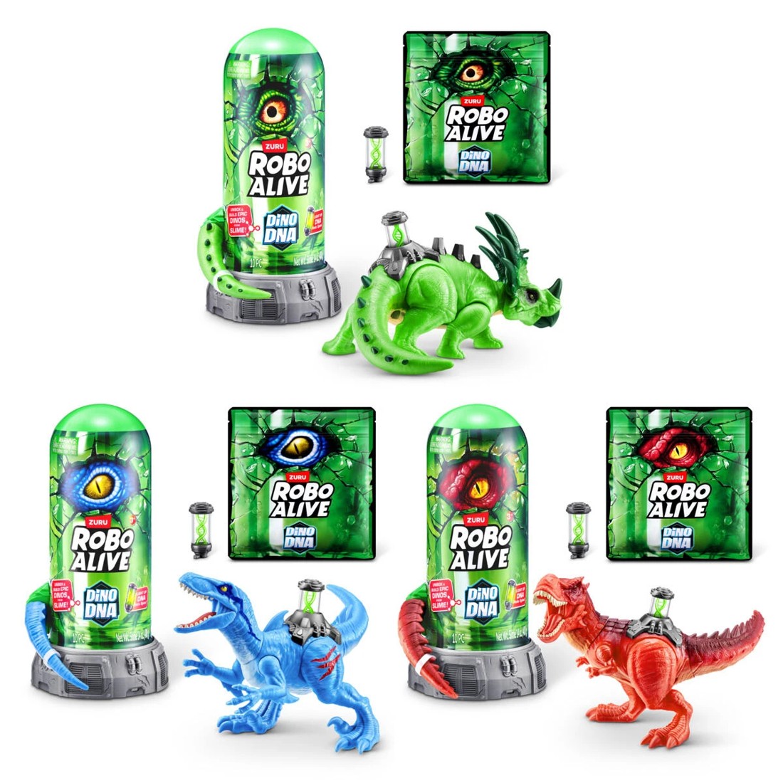 2 10 Piece ZURU Robo Alive Dino DNA Light Up Helix Spine! - Assorted, 2 of 10