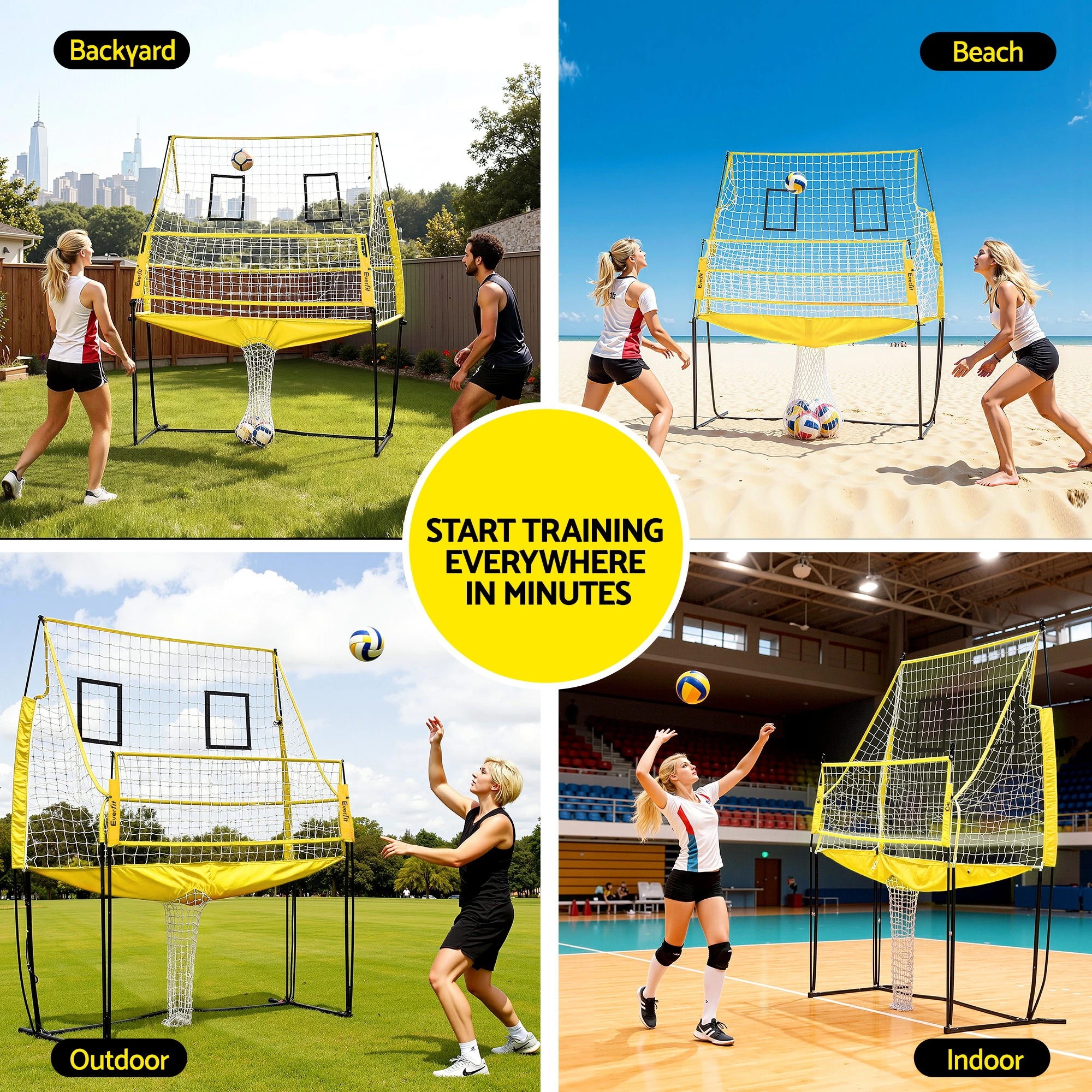 5 Everfit 8ft Volleyball Net Free-standing Adjustable Height Portable with Ball and Bag - Green, 5 of 8