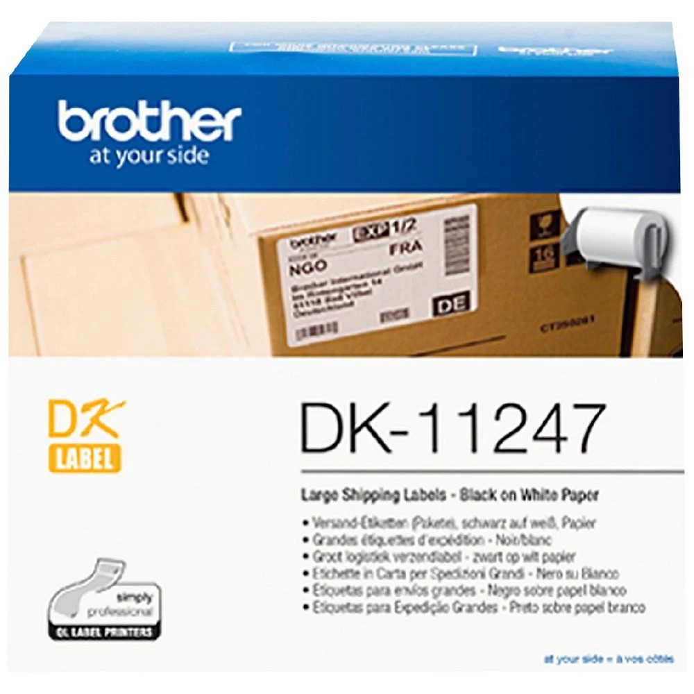 1 Brother DK 11247 Labels Shipping 103 x 164mm Black on White, 1 of 3