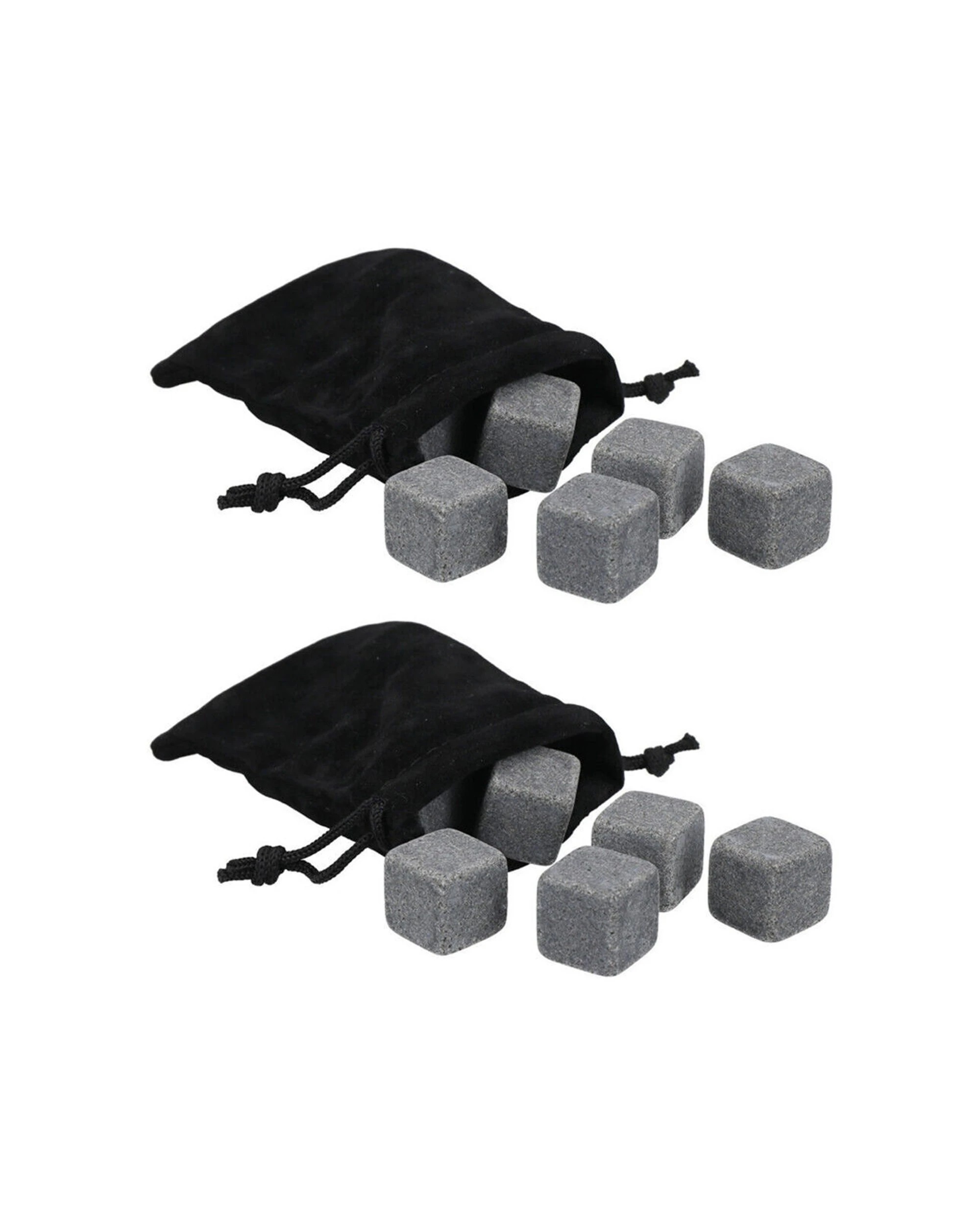 1 BarCraft 2x 9pc Whisky Stones Ice Cubes with Pouch Set - Grey, 1 of 1
