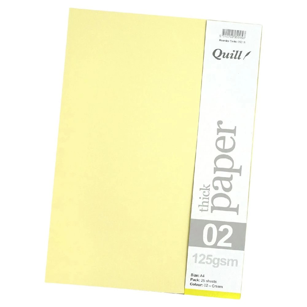 4 Quill A4 125gsm Paper Cream 25 Pack, 4 of 4