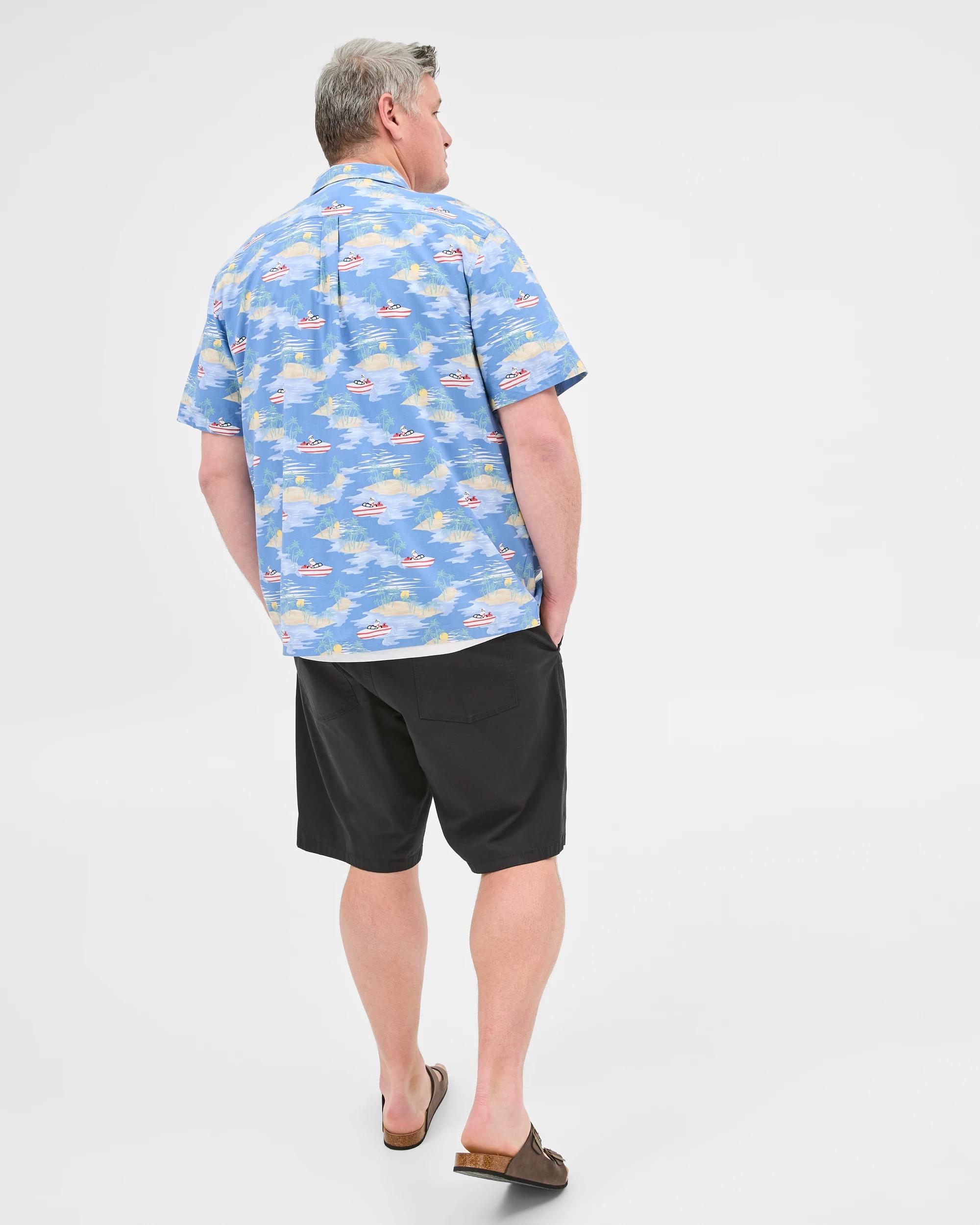 5 Target Plus Size Australian Cotton Blend Christmas Hawaiian Print Shirt BLUE, 5 of 5