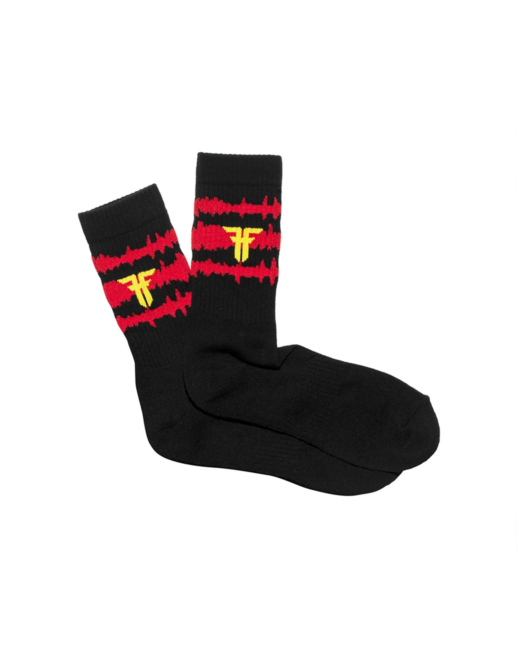 1 Fallen Footwear Static Padded Heel And Toe Sock Crew Height Cotton Blend - One Size - Red, 1 of 1