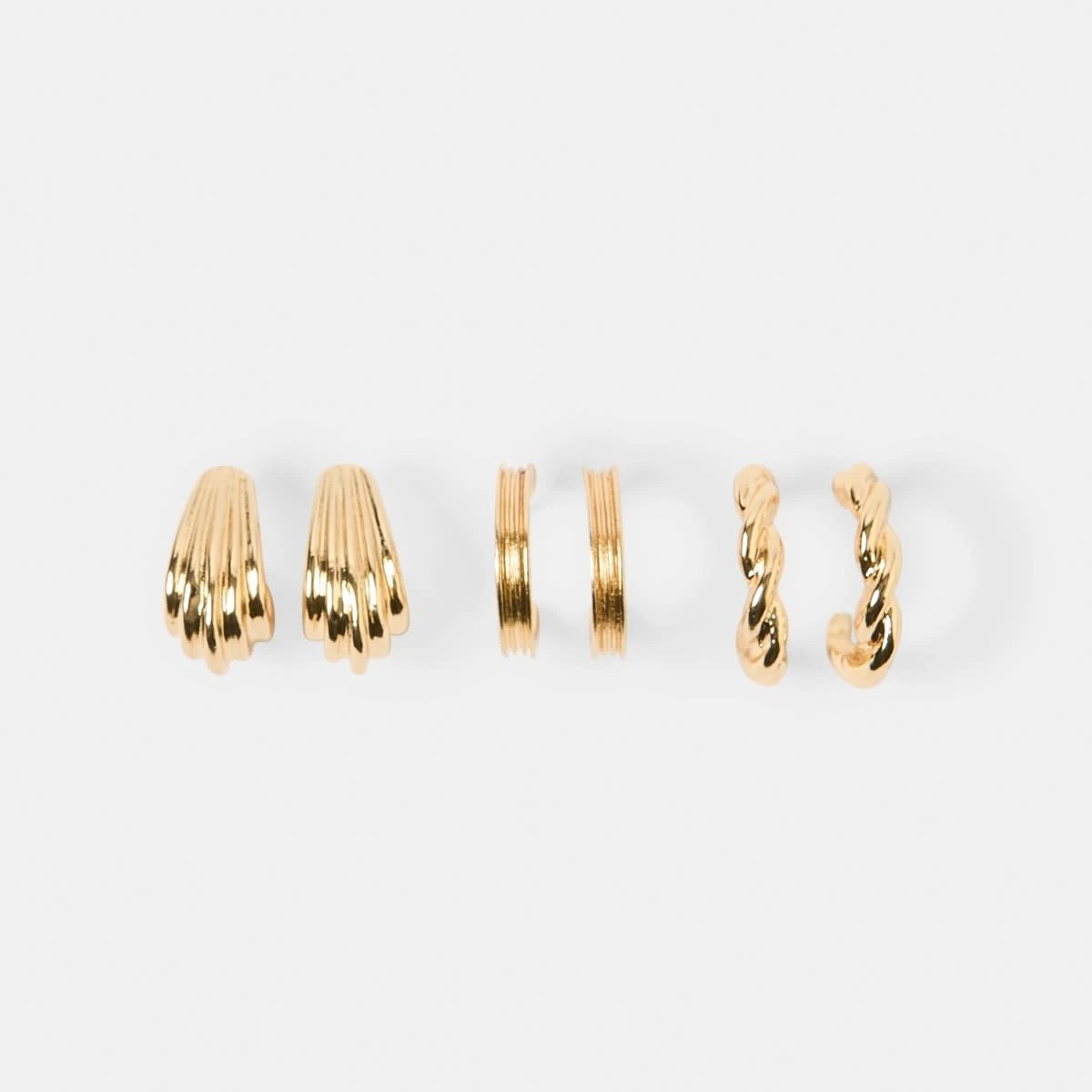 1 3 Pack Mix Hoop Earrings - Gold Tone, 1 of 5