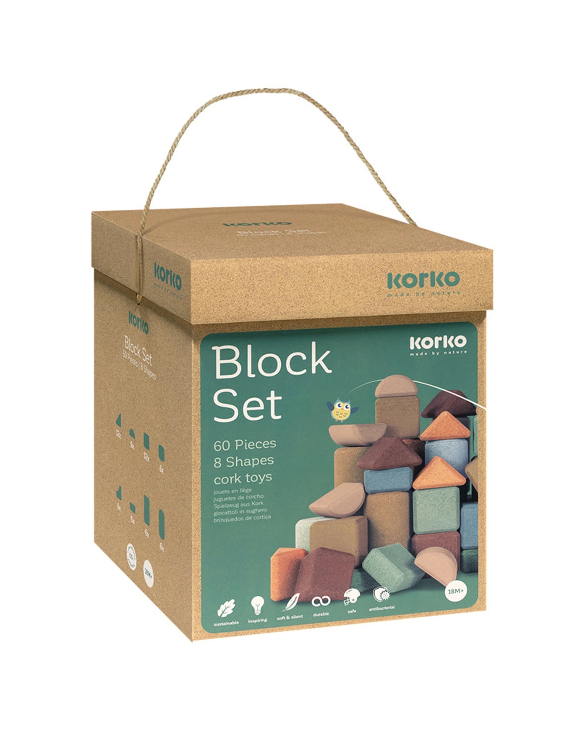 2 Korko Giant Architects Cork Building Blocks Kids Toddler Play Toy Set 60pc - Multi, 2 of 3