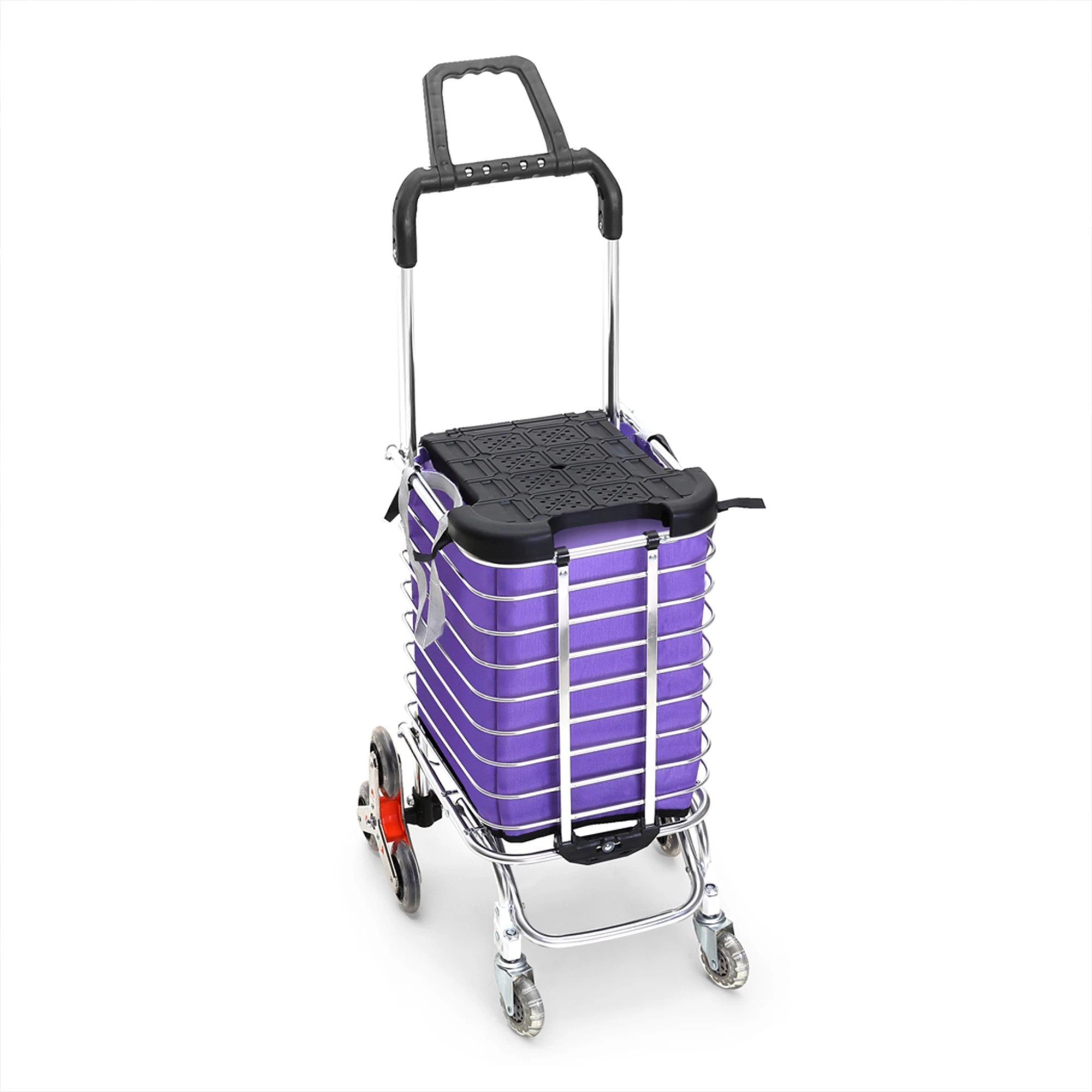 1 Traderight Foldable Stainless Steel Shopping Trolley Cart, 1 of 5
