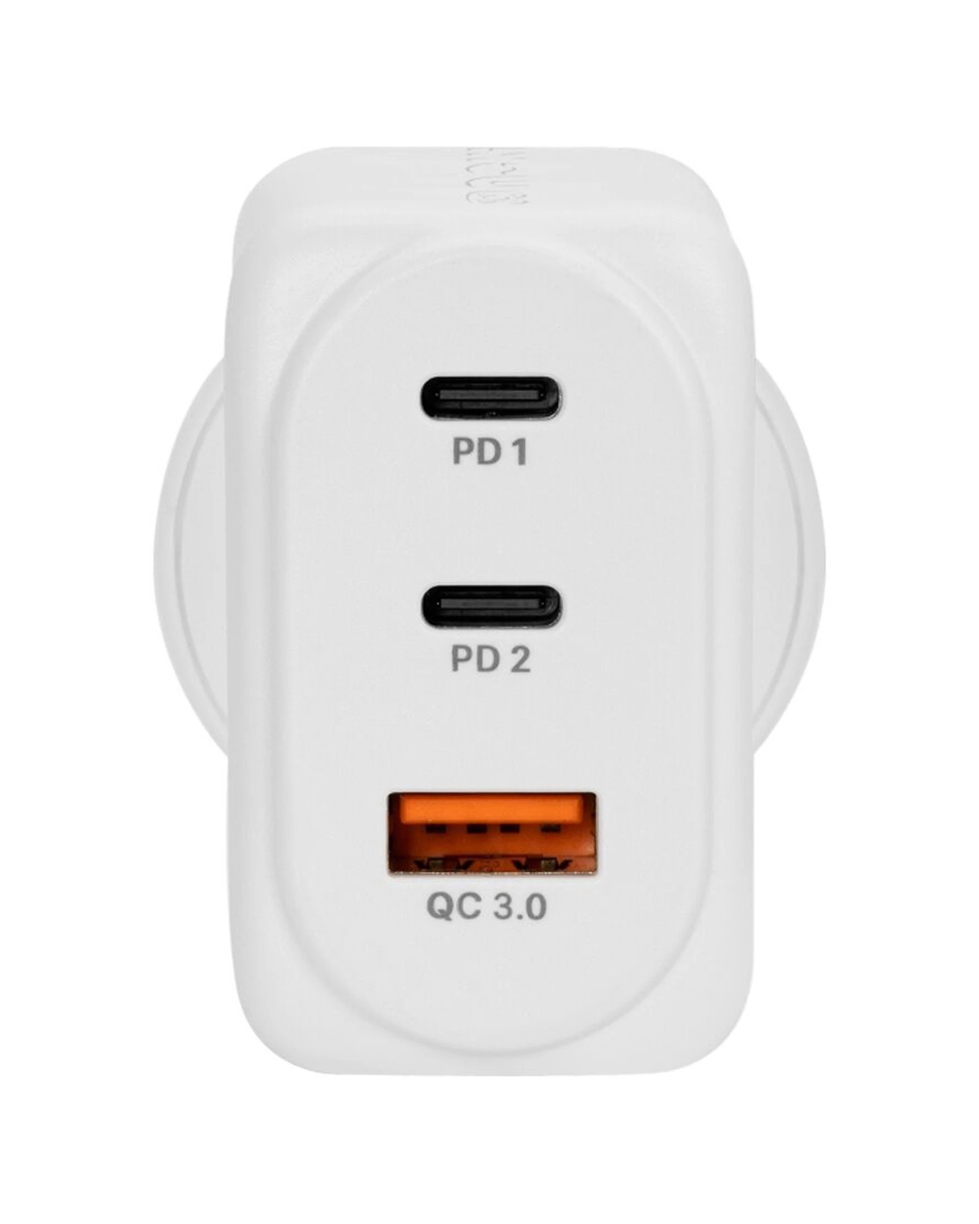 2 Moki AU/NZ PD GaN Wall Charger 2 USB-C Ports USB-A Quick-Charger 65W - White, 2 of 4