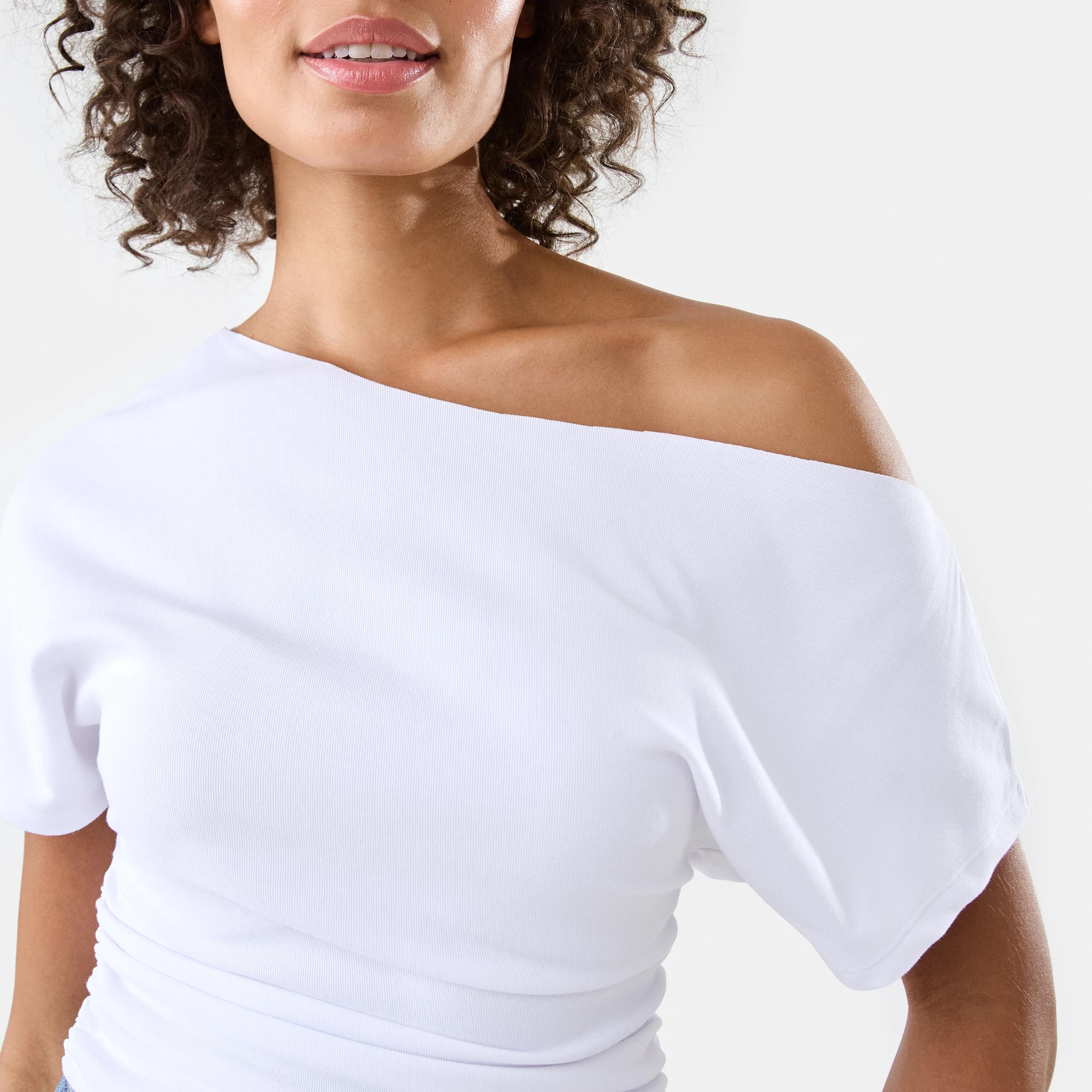 8 Off Shoulder Jersey T-shirt White, 8 of 10