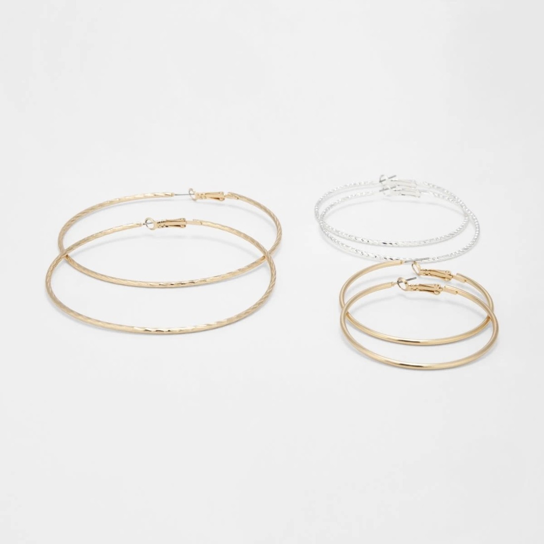 2 3 Pack Oversized Hoop Earrings - Gold Tone and Silver Tone, 2 of 5