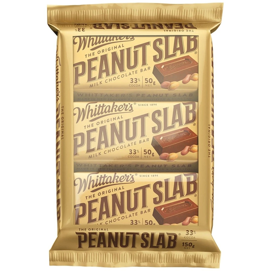 1 Whittaker's 3 Pack The Original Peanut Slab Milk Chocolate Bar 150g, 1 of 1