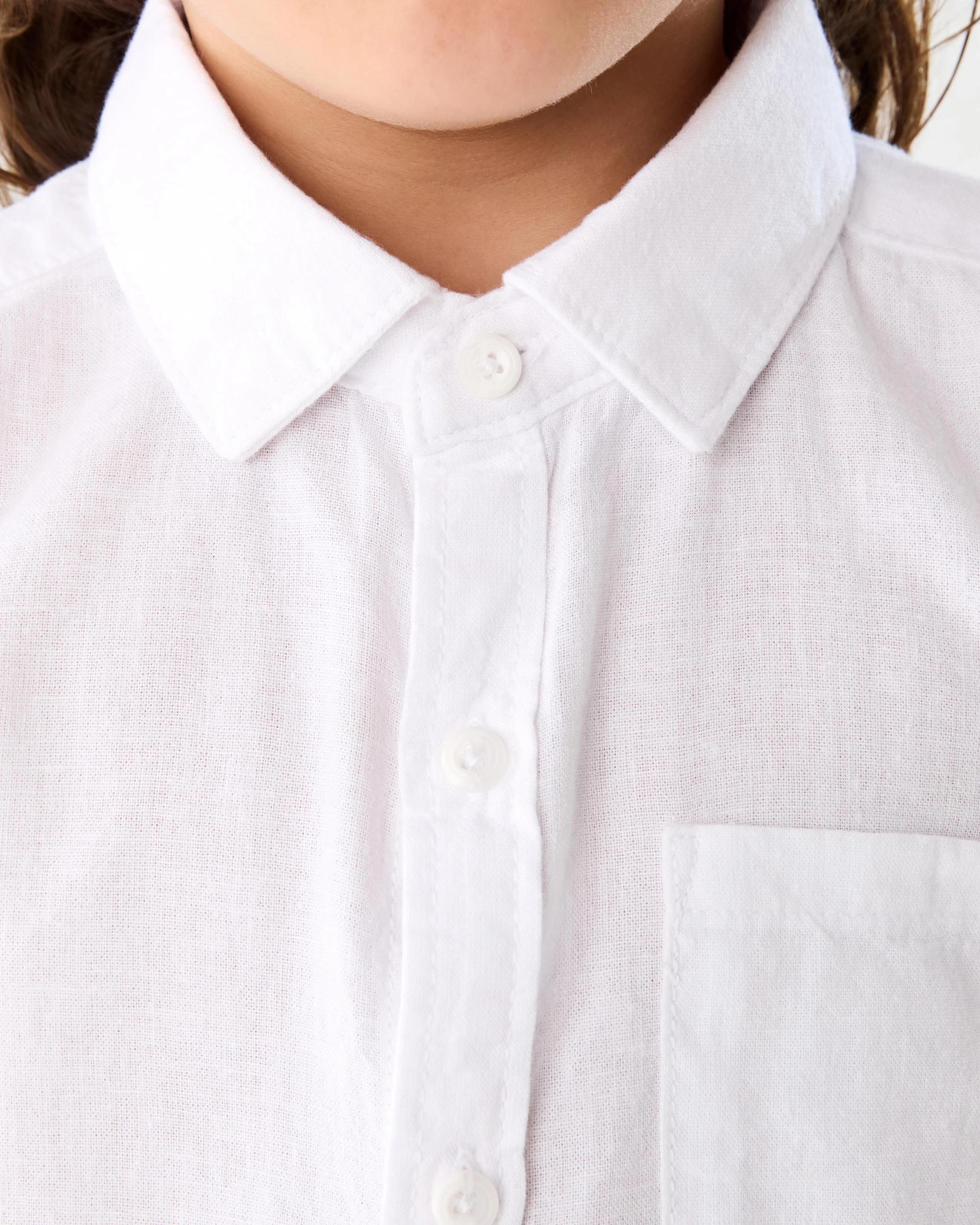 4 Long Sleeve Linen Shirt White, 4 of 9