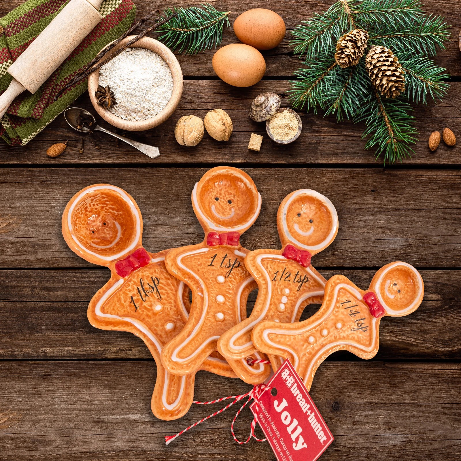 2 Bread and Butter Figurine Gingerbread Man Spoons 4 Pack - Brown, 2 of 3