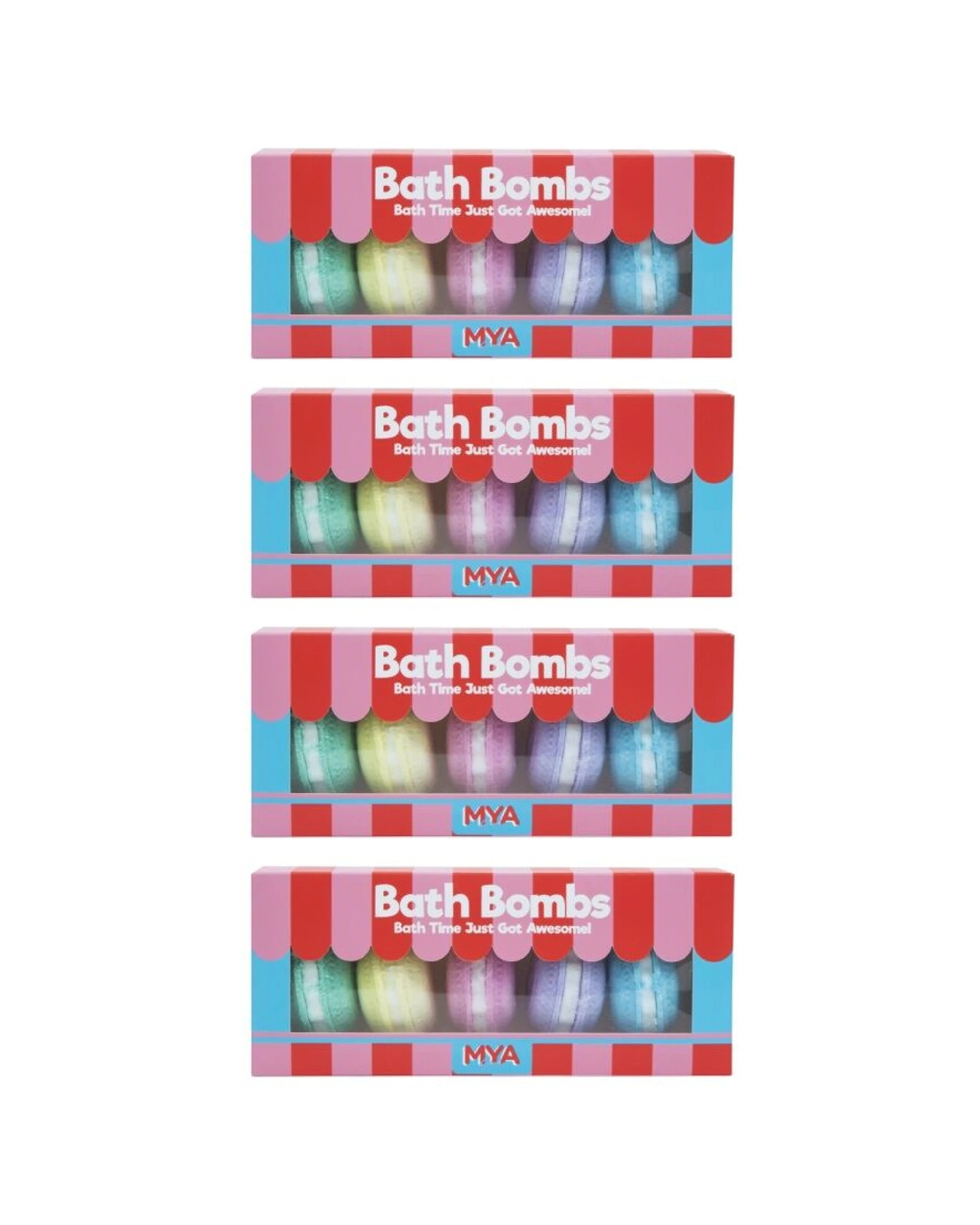 1 MYA 4x 5pc Bath Bombs Macaron Pastel Fizzy Gift Kids/Children - Multi, 1 of 8