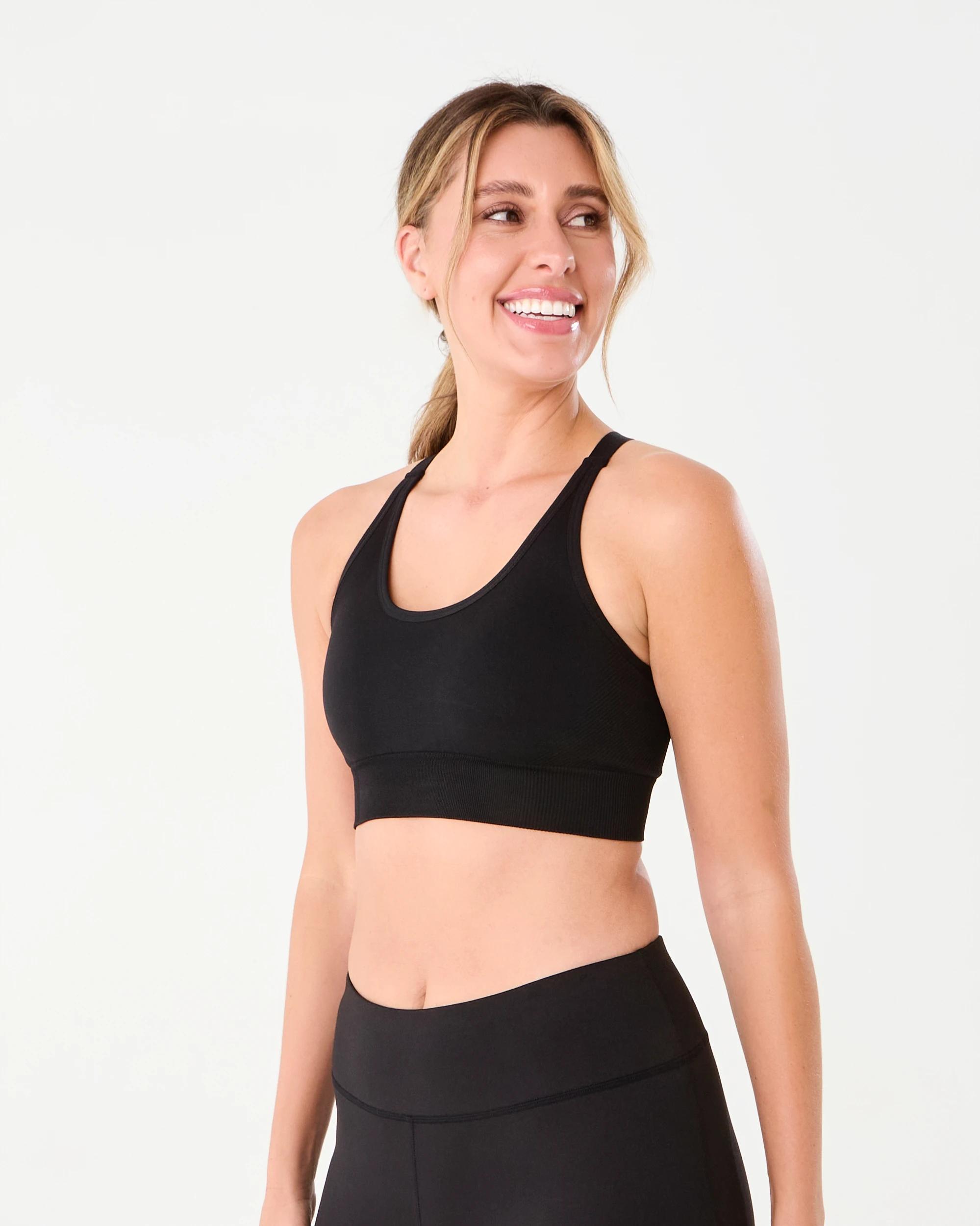 2 Active Womens Seamfree Crop Top Black, 2 of 6