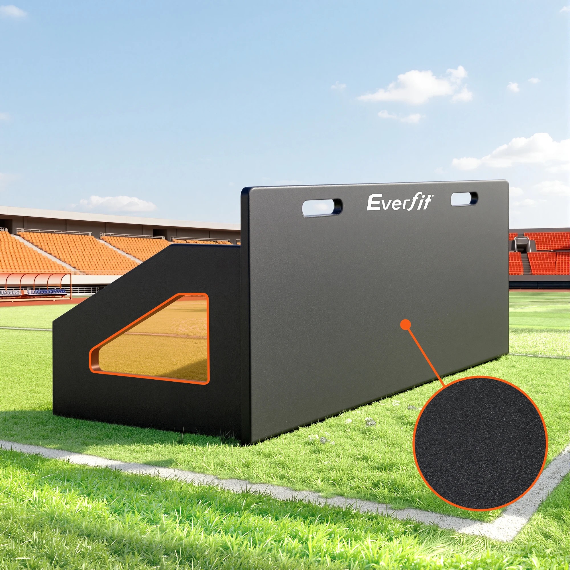 4 Everfit Soccer Rebounder Board 100x40cm Football Rebound Wall with 2 Angles - Black, 4 of 8