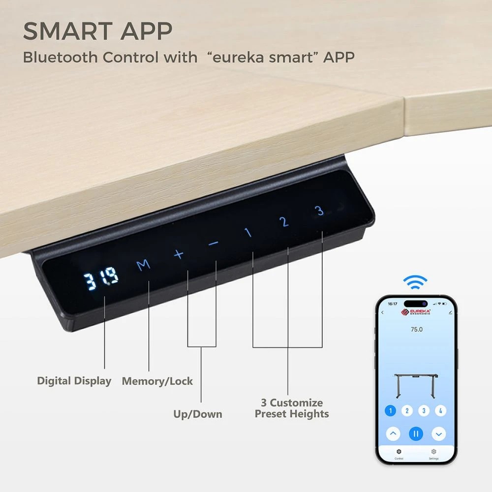 9 Eureka Wing-Shaped Sit Stand Desk White Desks, Tables and Workstations, 9 of 10