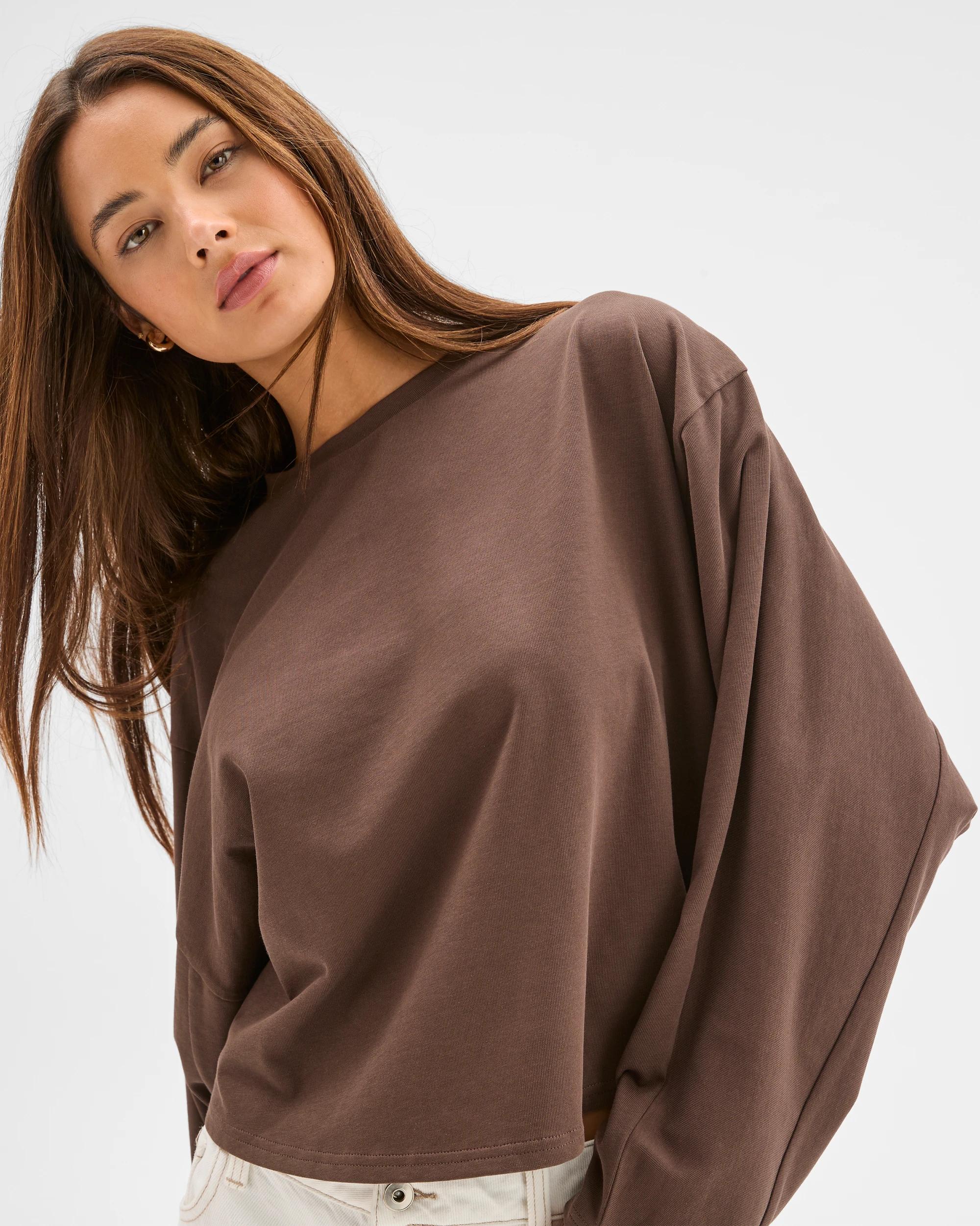 4 Lily Loves Australian Cotton Dolman Sleeve T-Shirt BARK, 4 of 7