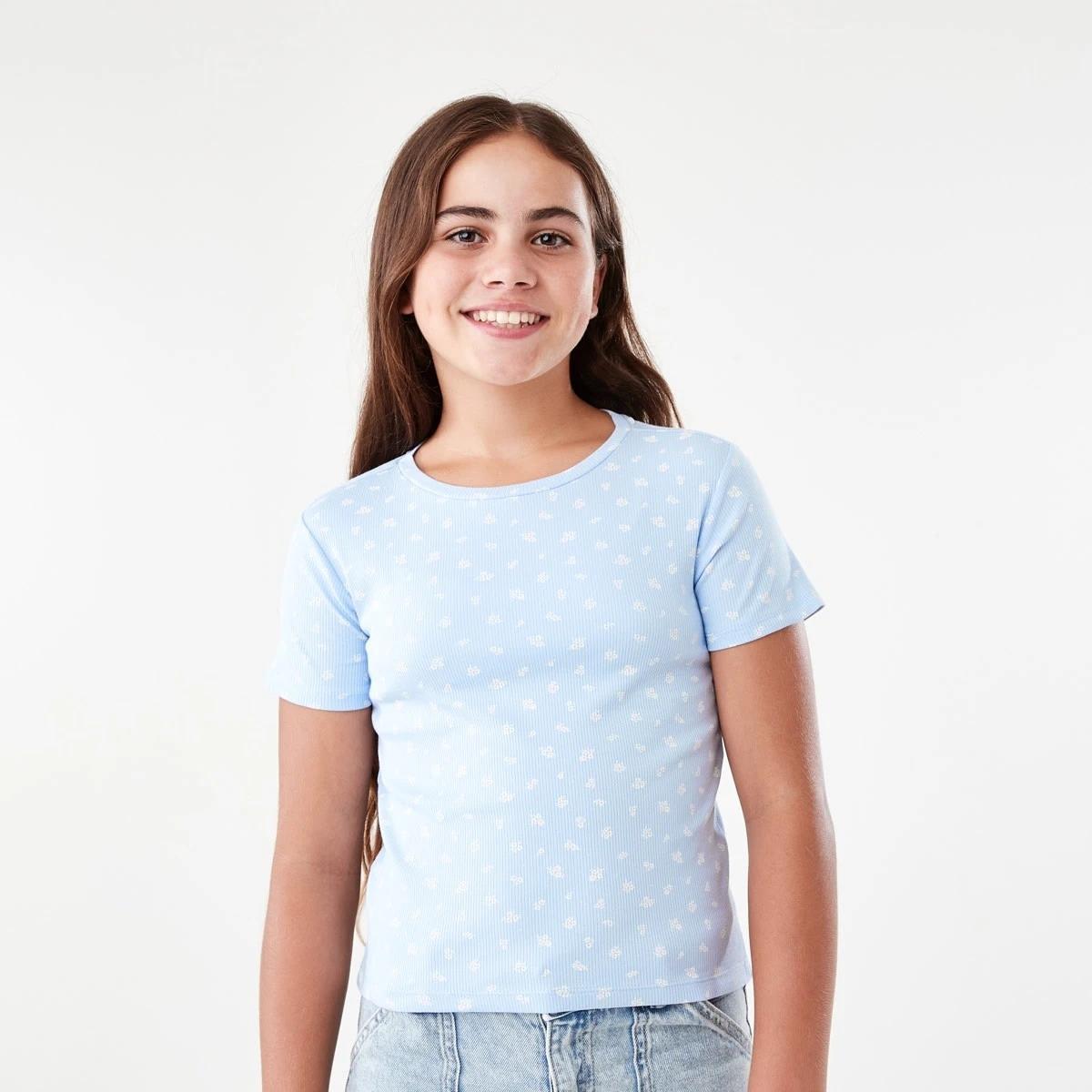 1 Short Sleeve Rib T-shirt Ditsy, 1 of 8