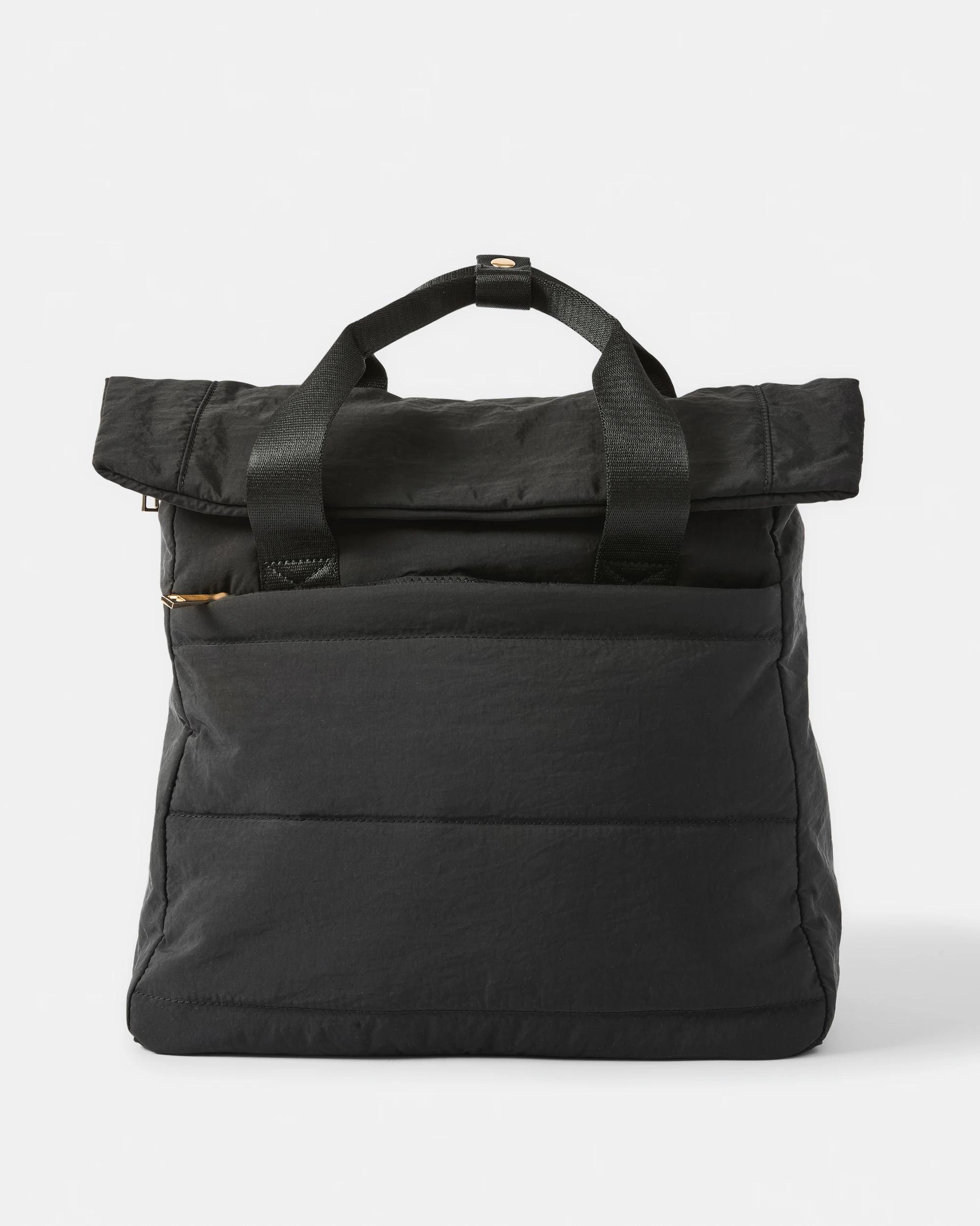 1 Padded Nylon Backpack Black, 1 of 6