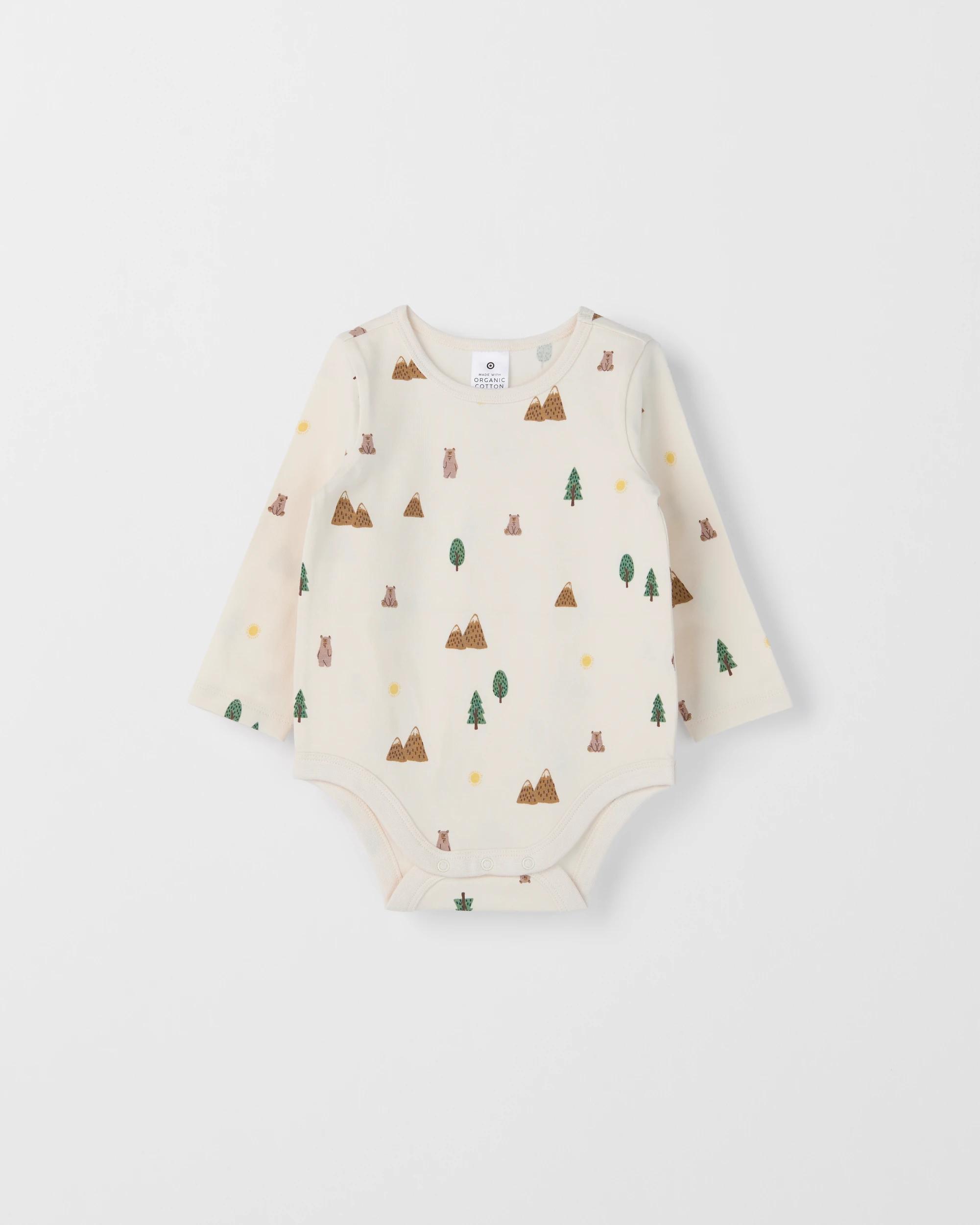 5 Target Baby Baby Organic Cotton 5 Pack Print Bodysuit FOREST BEAR, 5 of 7
