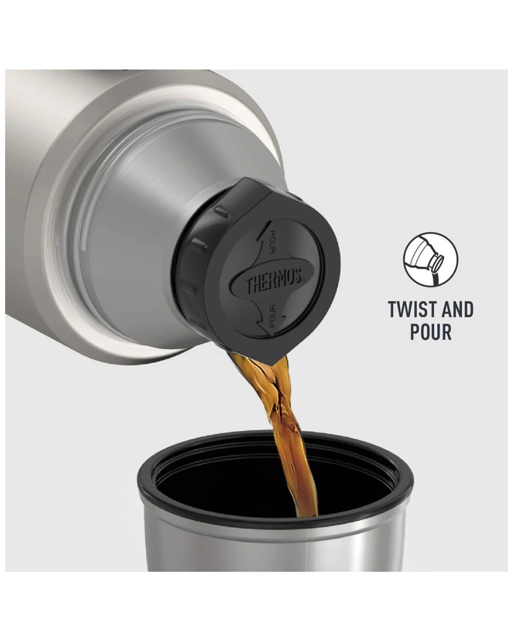 2 Thermos Stainless Steel King Vacuum Insulated Durable Flask Stainless Steel 2l
 - Silver, 2 of 3