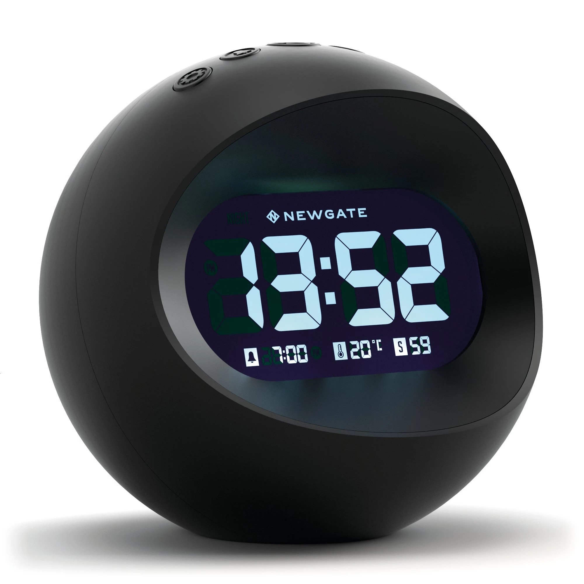 2 Newgate Centre Of The Earth Lcd Alarm Clock Black - Black, 2 of 3