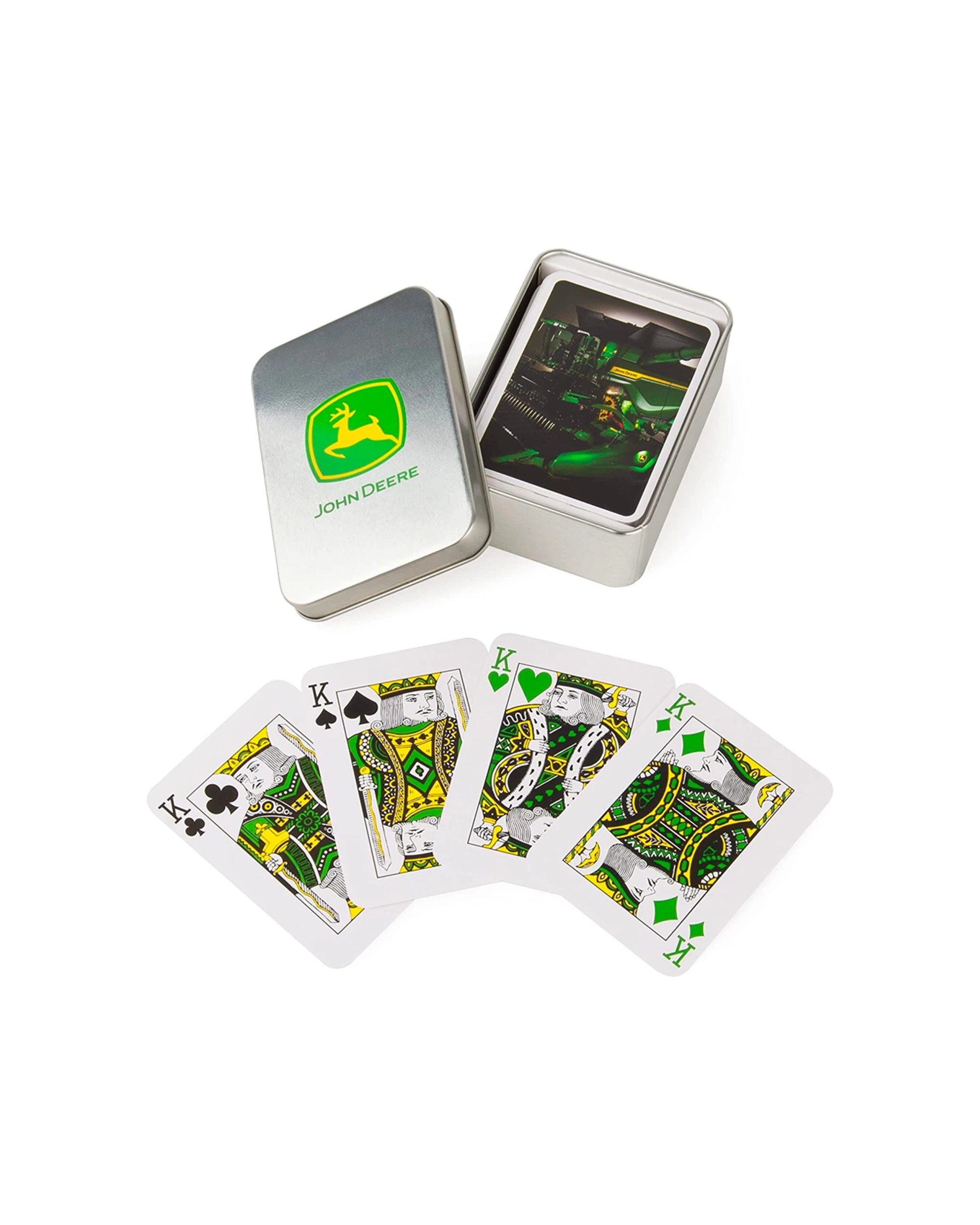 1 Tomy John Deere Playing Cards In Collectors Tin Kids - Silver, 1 of 5