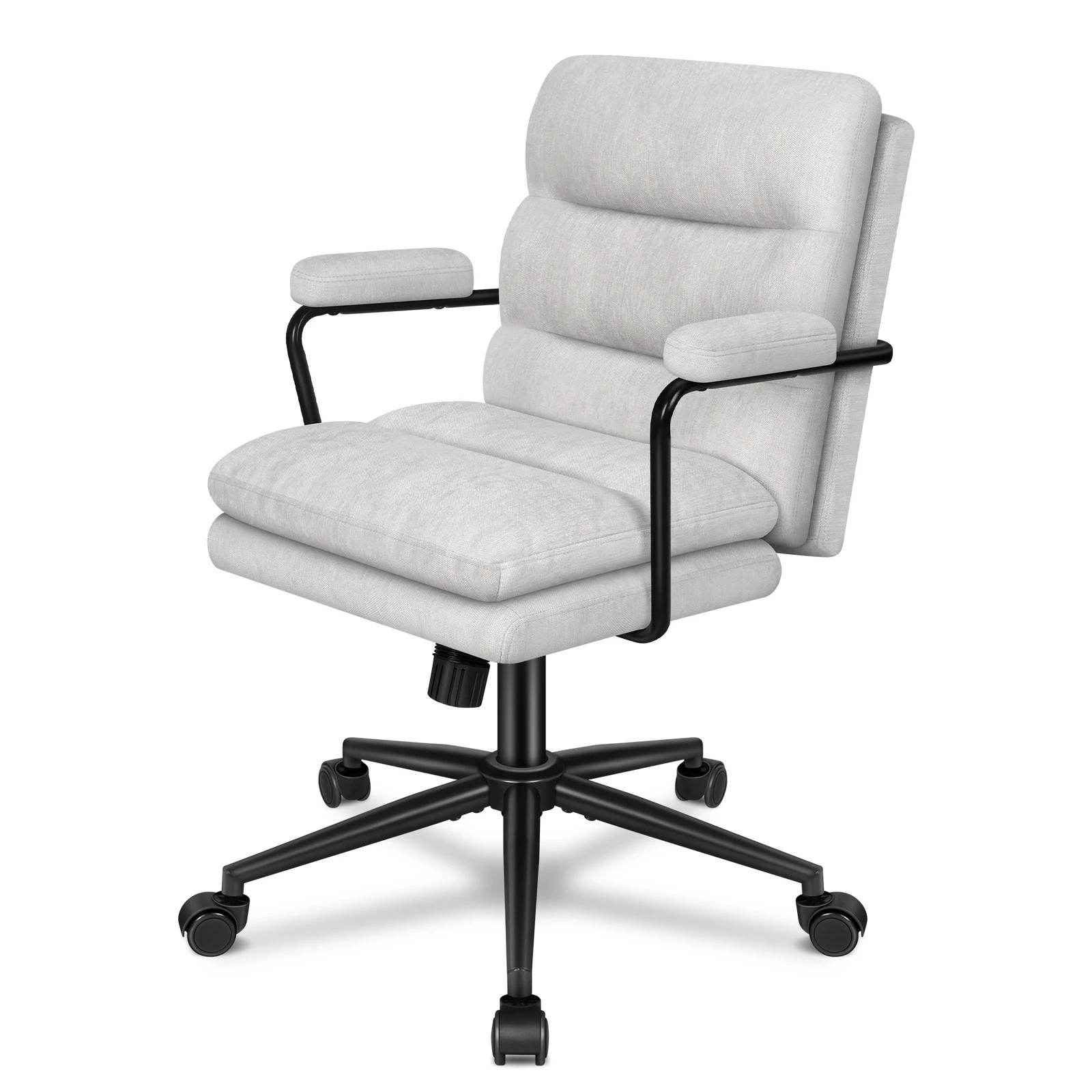 1 Alfordson Office Chair Ergonomic Executive Computer Work Seat Chenille - Grey, 1 of 10