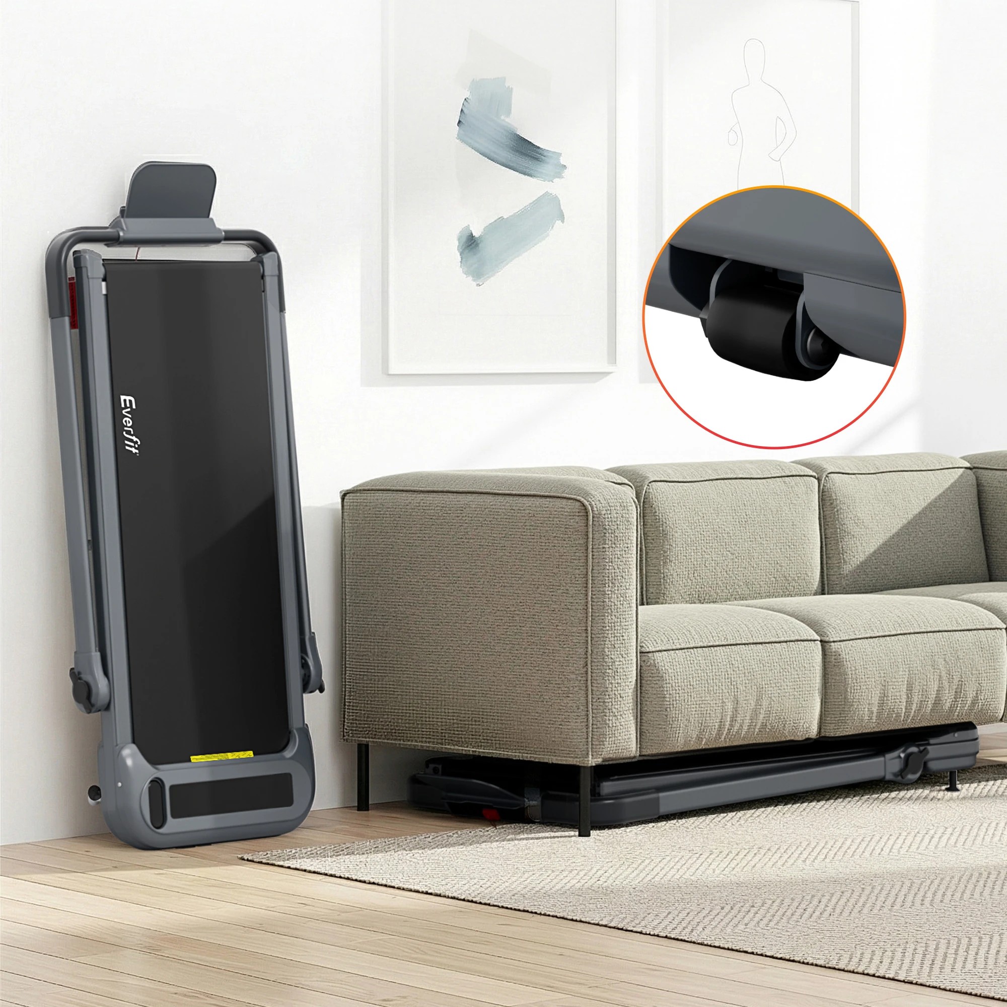 10 Everfit Treadmill Electric Walking Pad with Incline Foldable for Home Gym - Grey, 10 of 10