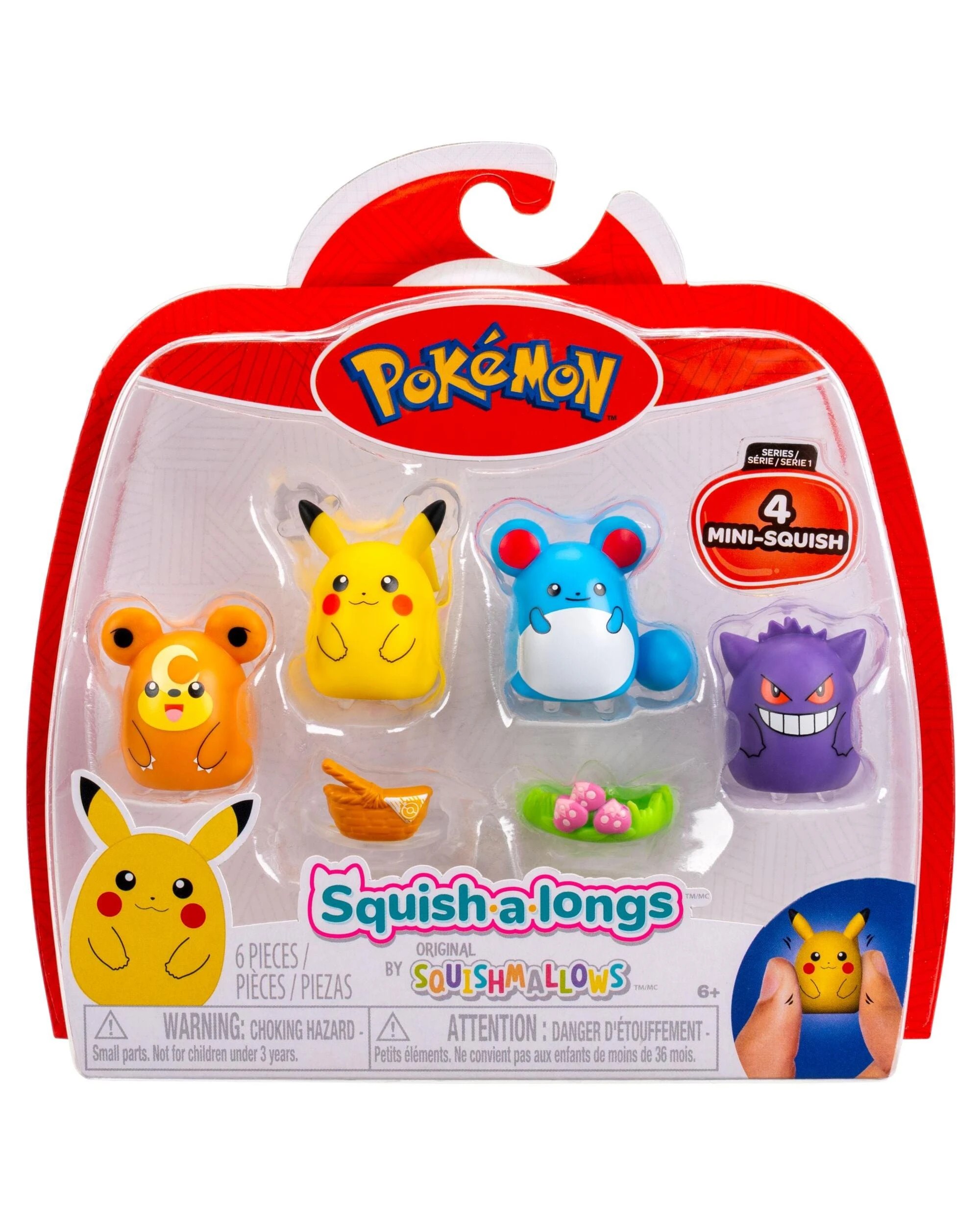 2 Squishmallows Squish-a-Longs Pokemon Pikachu 4 Pack, 2 of 9