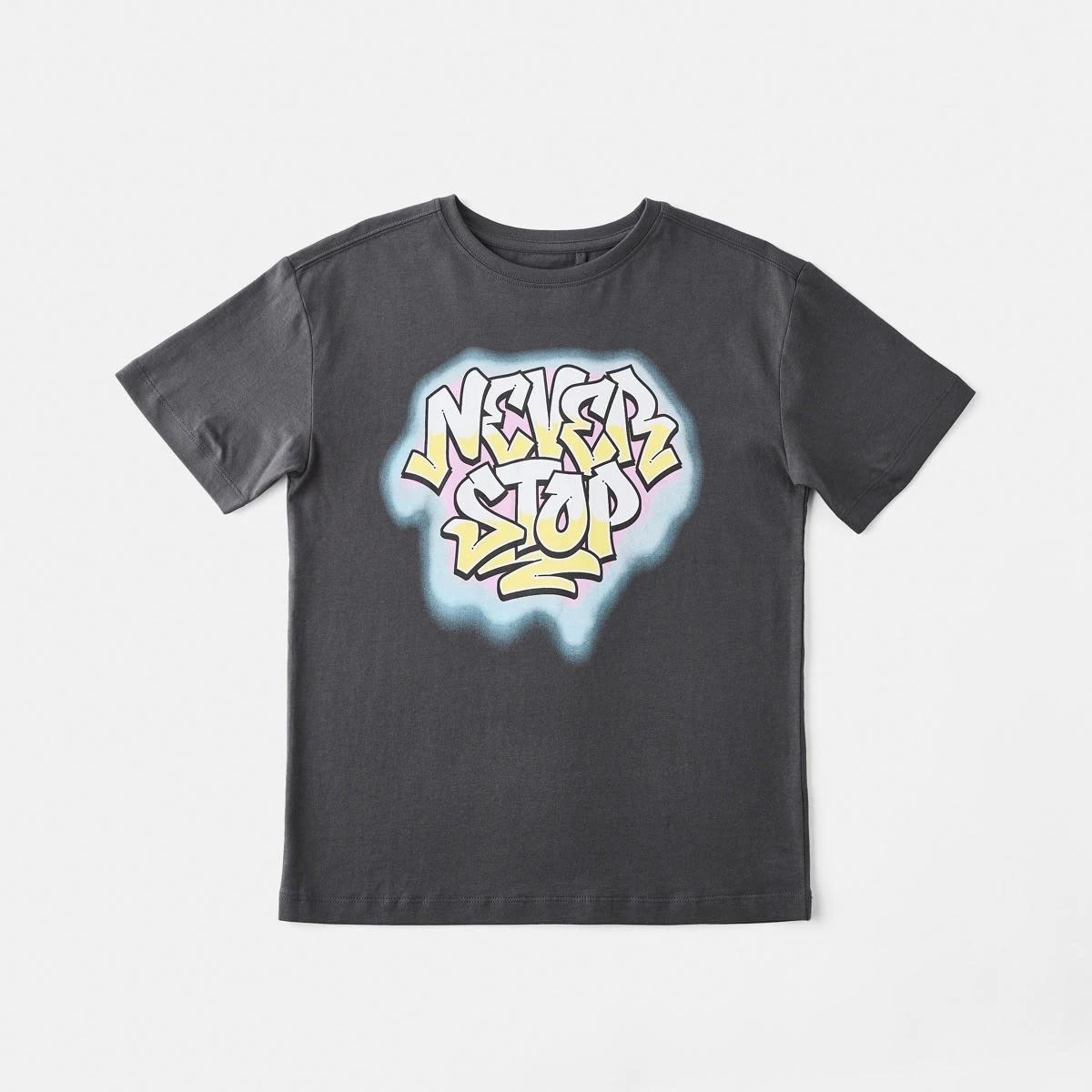 7 Short Sleeve Graphic Print T-shirt Grfiti Ash, 7 of 8