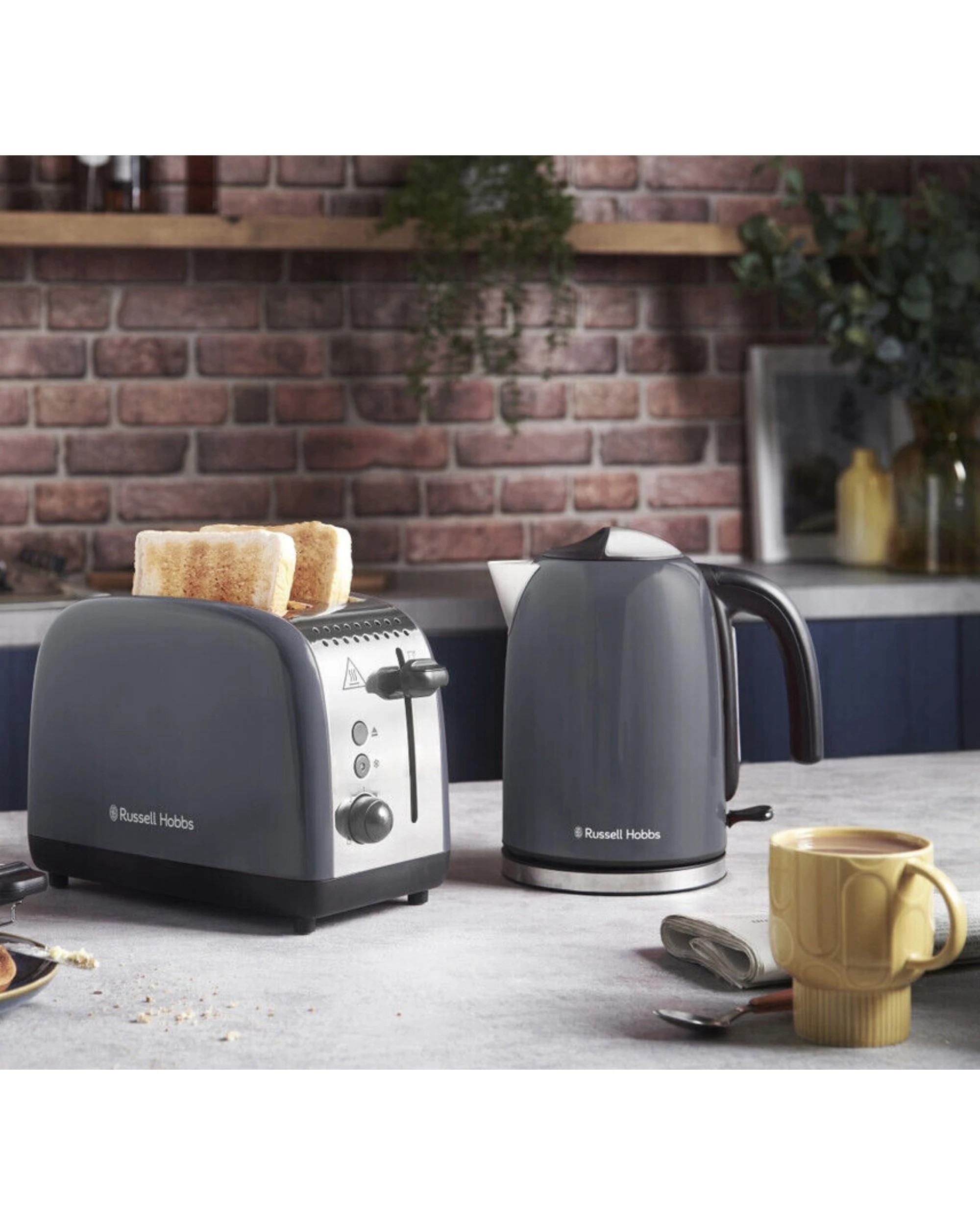 2 Russell Hobbs Colour Plus 2 Slice Toaster - Storm Grey, 2 of 3