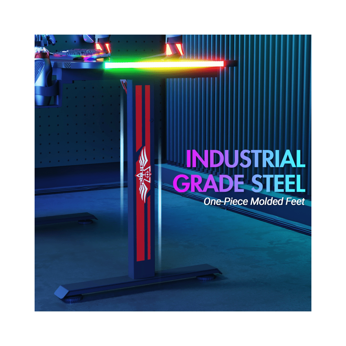 8 Advwin 160cm L Shaped Gaming Desk Rgb Led Light Computer Desk Black, 8 of 9