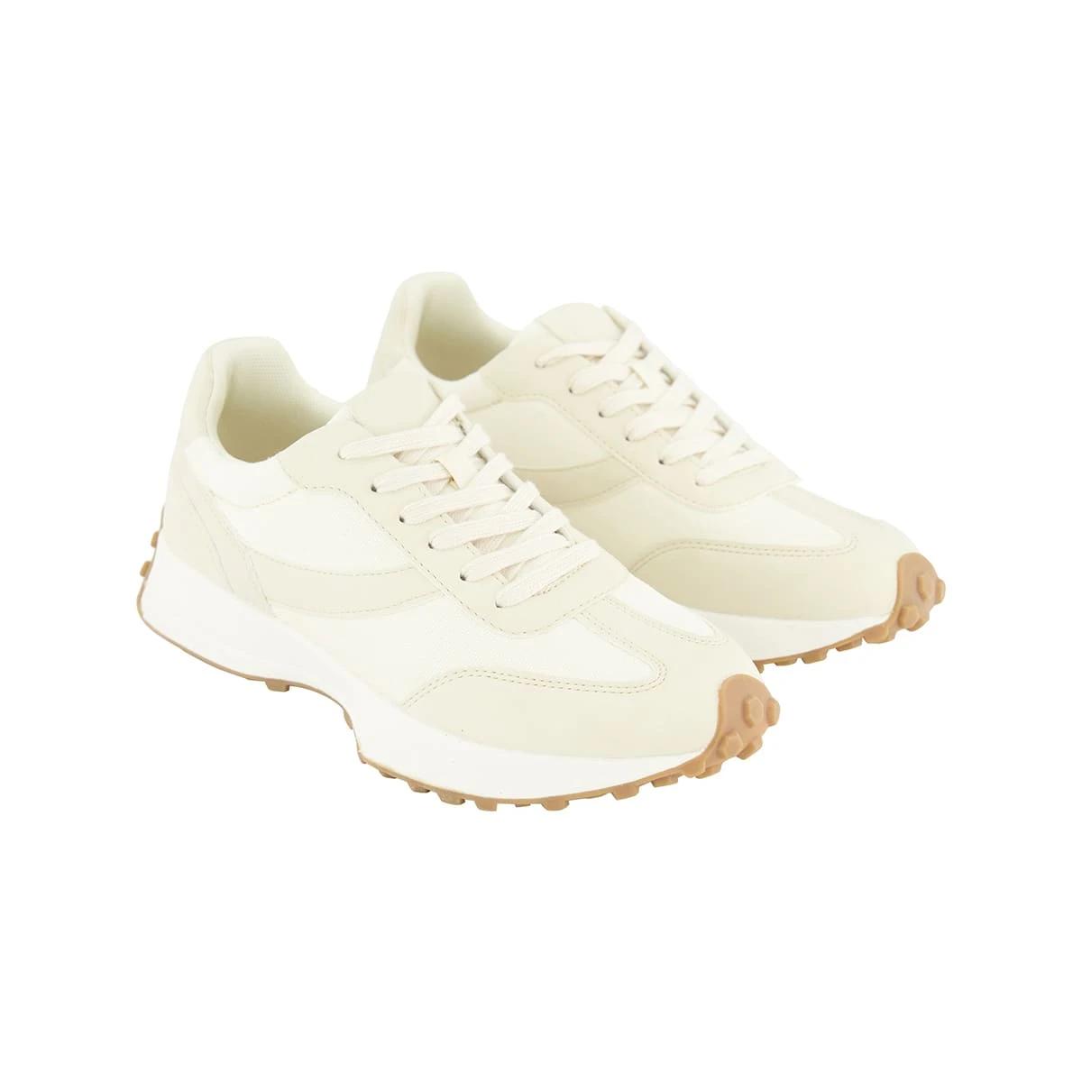4 Retro Look Lace-Up Sneakers Bone, 4 of 5